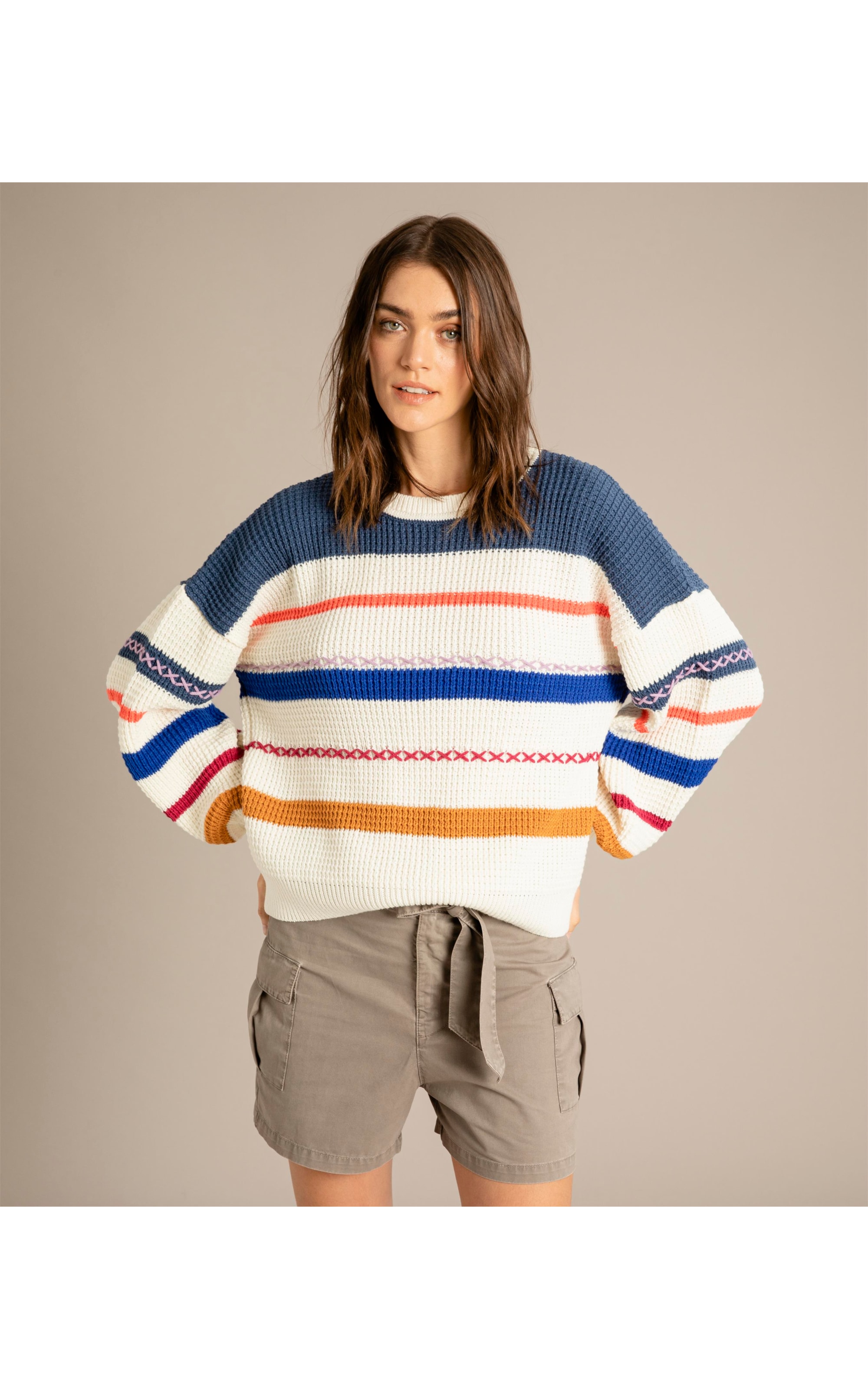 Tricot Reyli Listrado Azul Bic