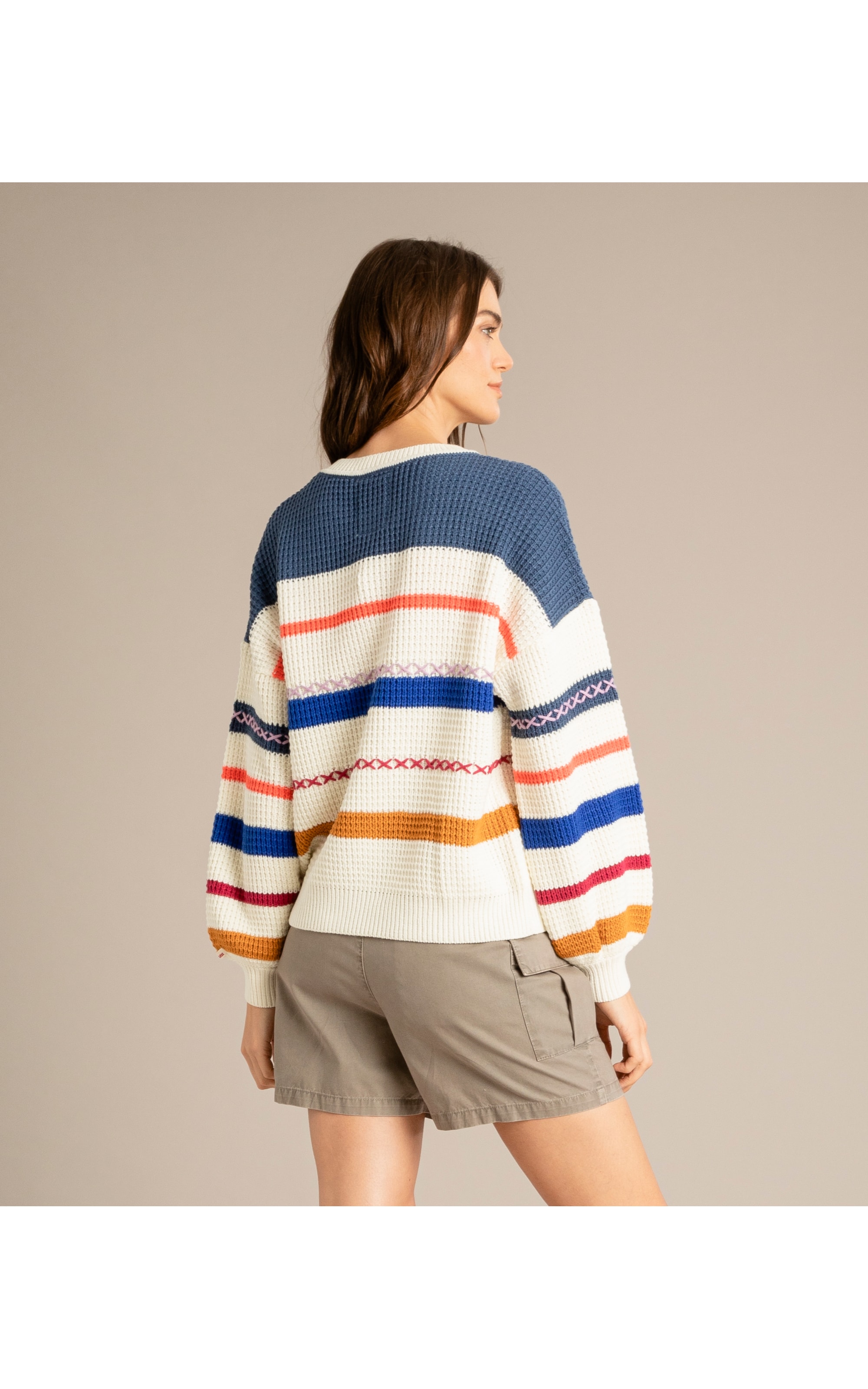 Tricot Reyli Listrado Azul Bic