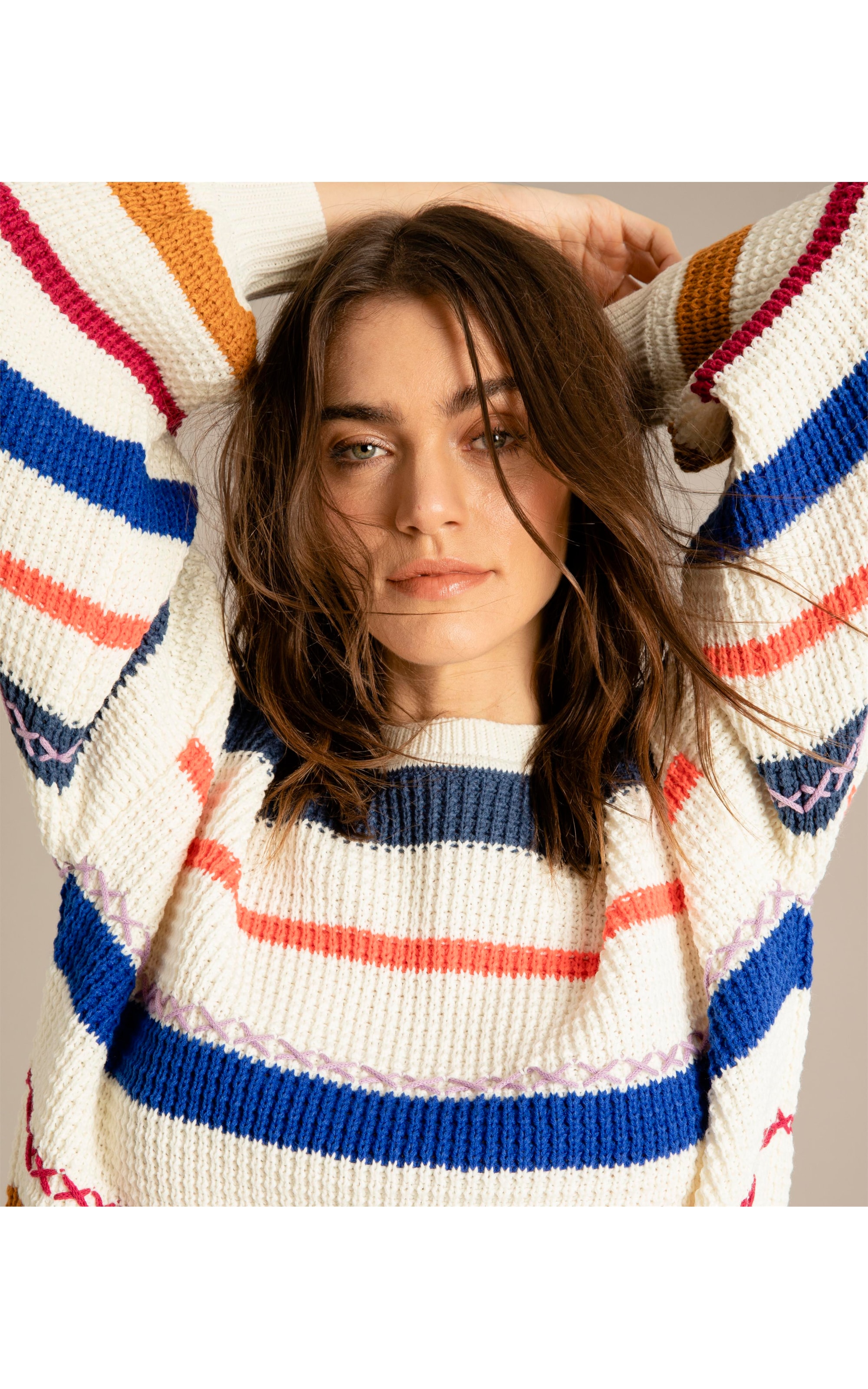 Tricot Reyli Listrado Azul Bic