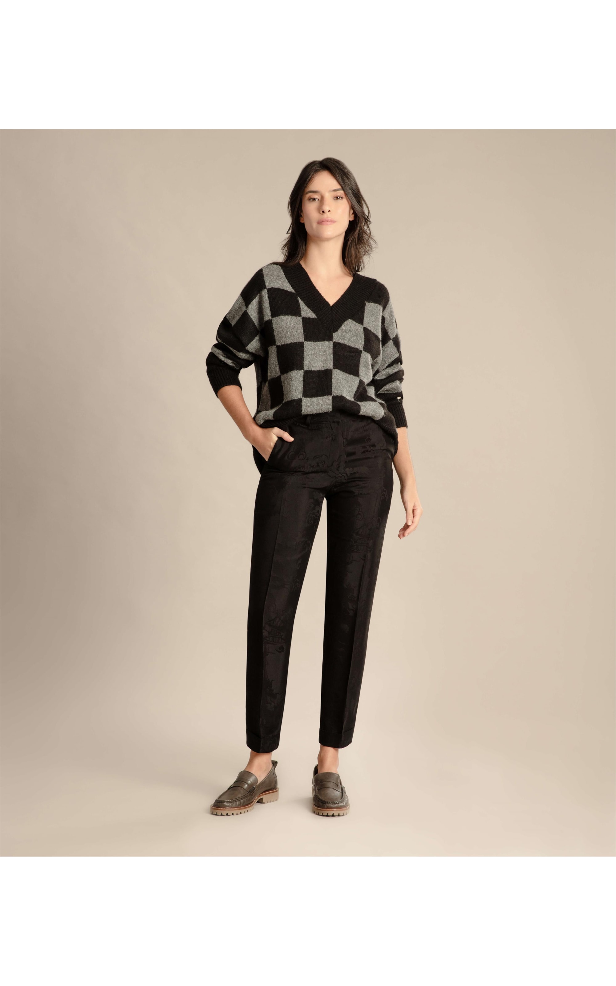 Tricot Sayuri Xadrez Preto