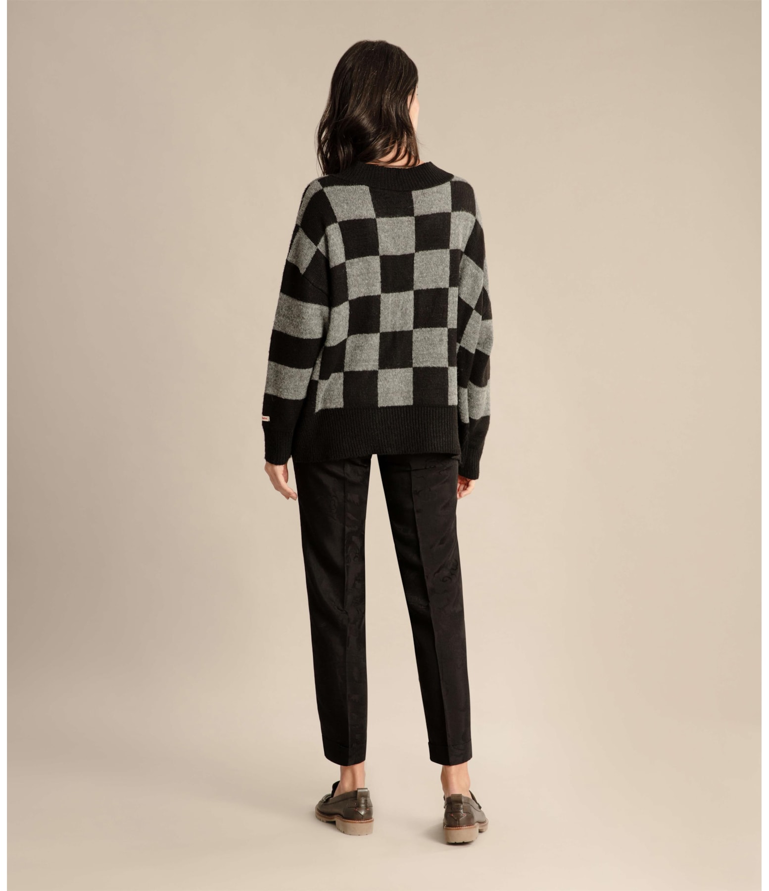 Tricot Sayuri Xadrez Preto