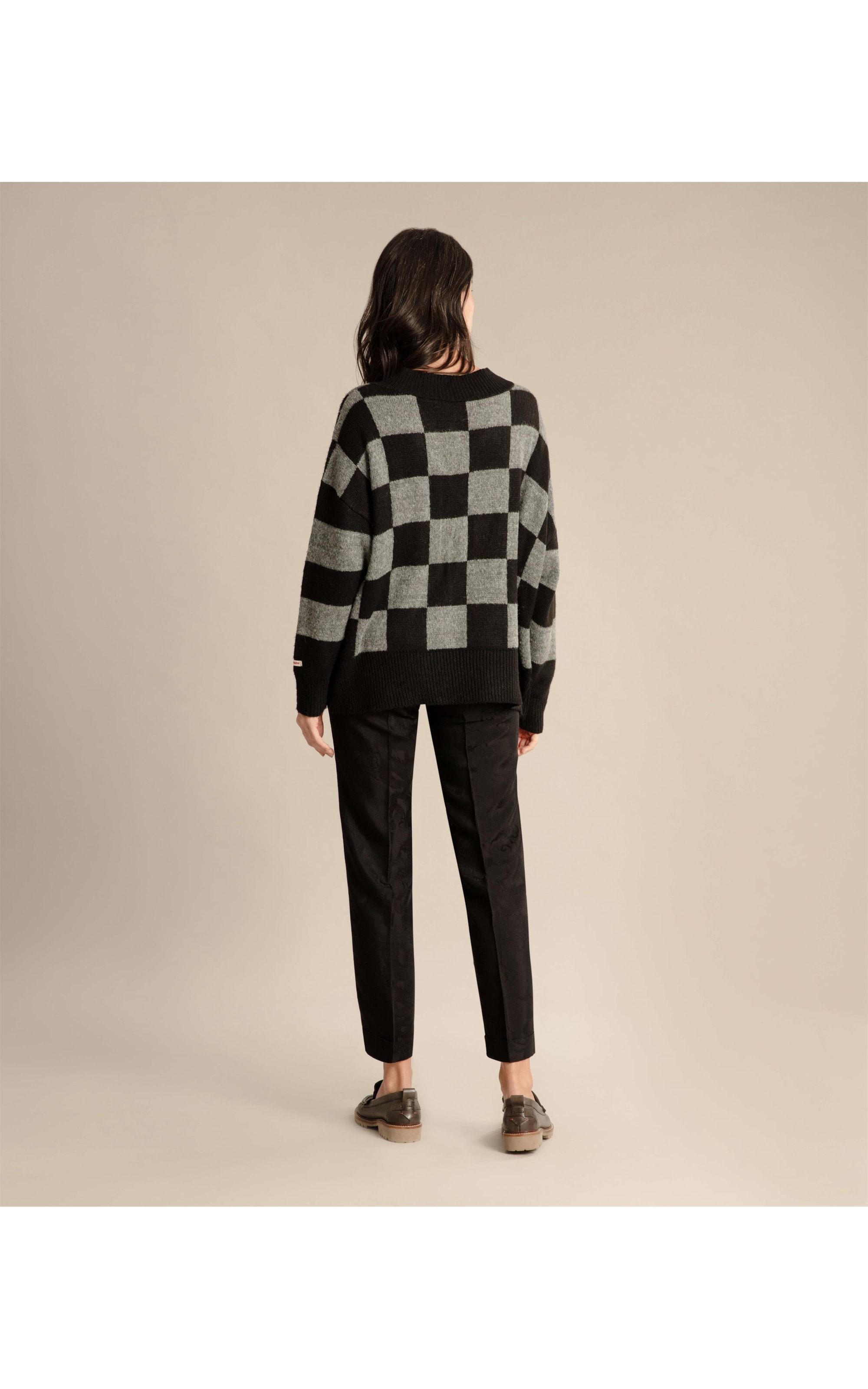 Tricot Sayuri Xadrez Preto