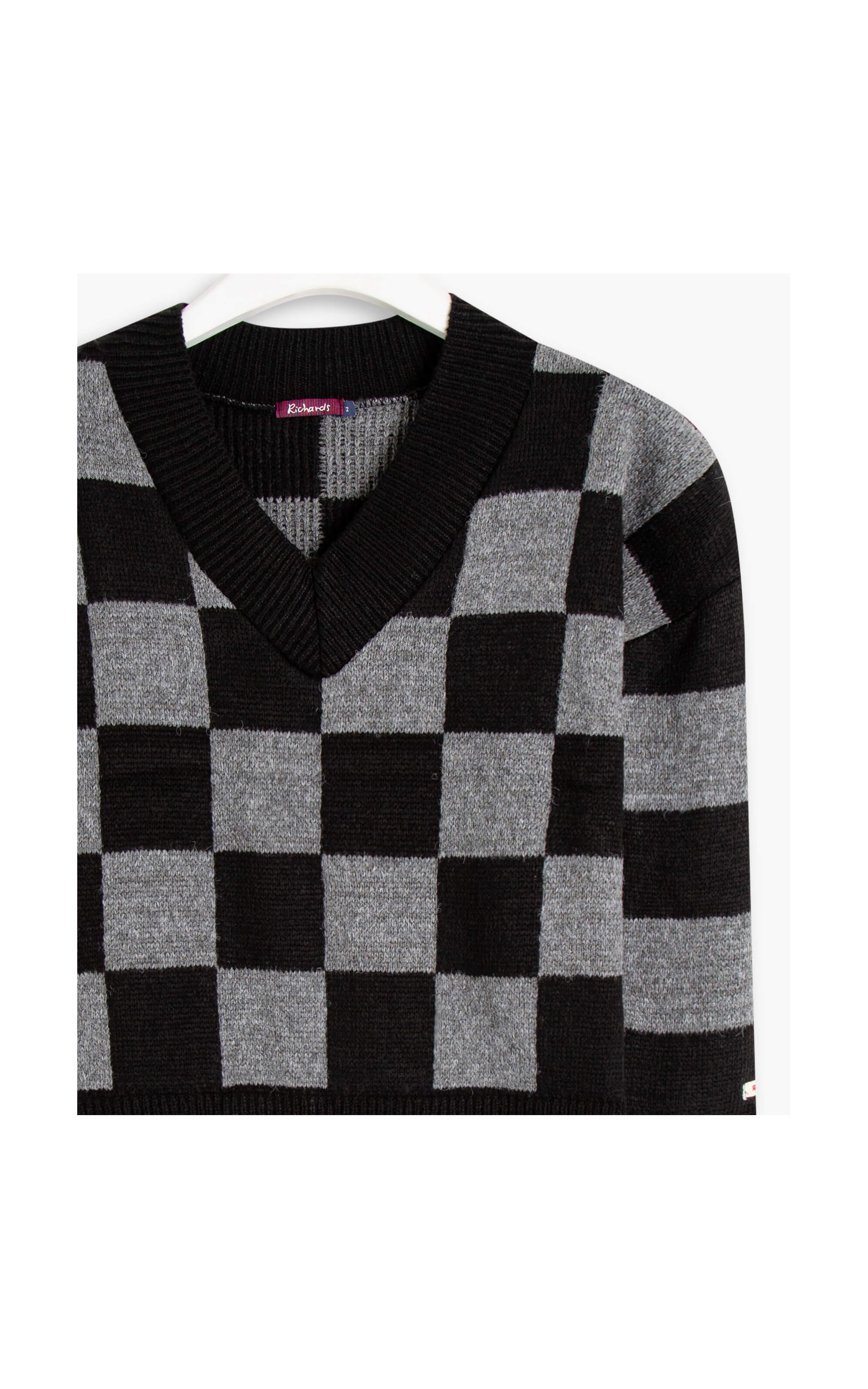 Tricot Sayuri Xadrez Preto