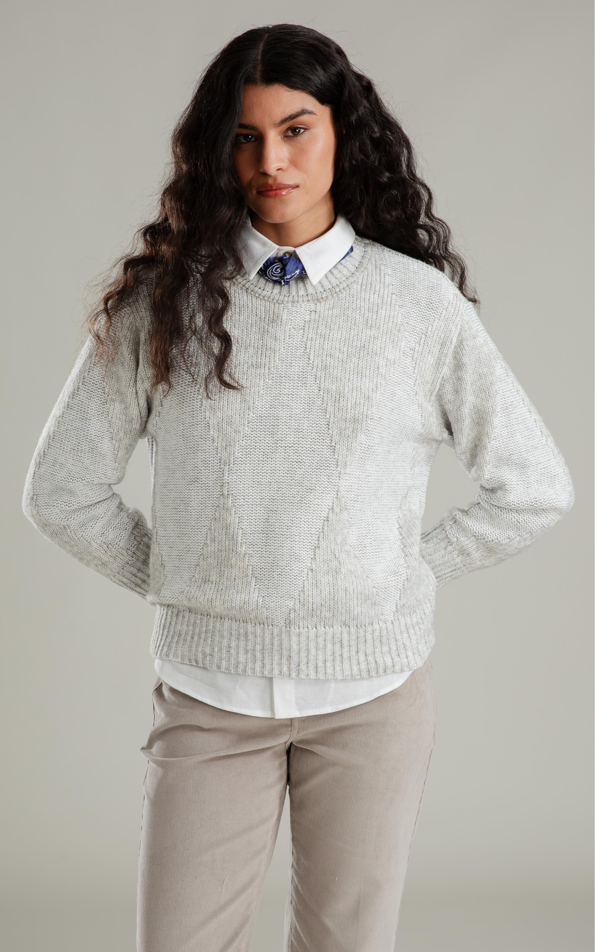 Tricot Sophie Gola Careca Ml Cinza Claro