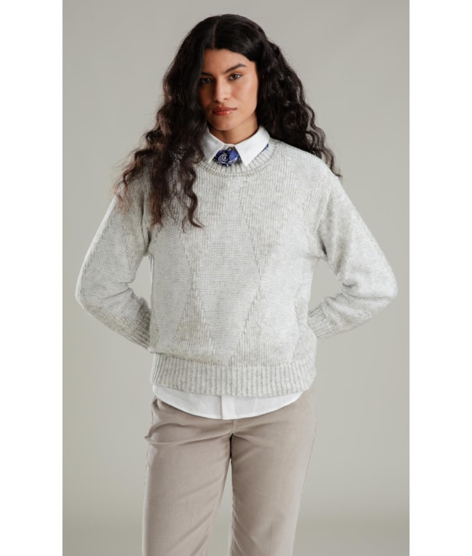 Tricot Sophie Gola Careca Ml Cinza Claro