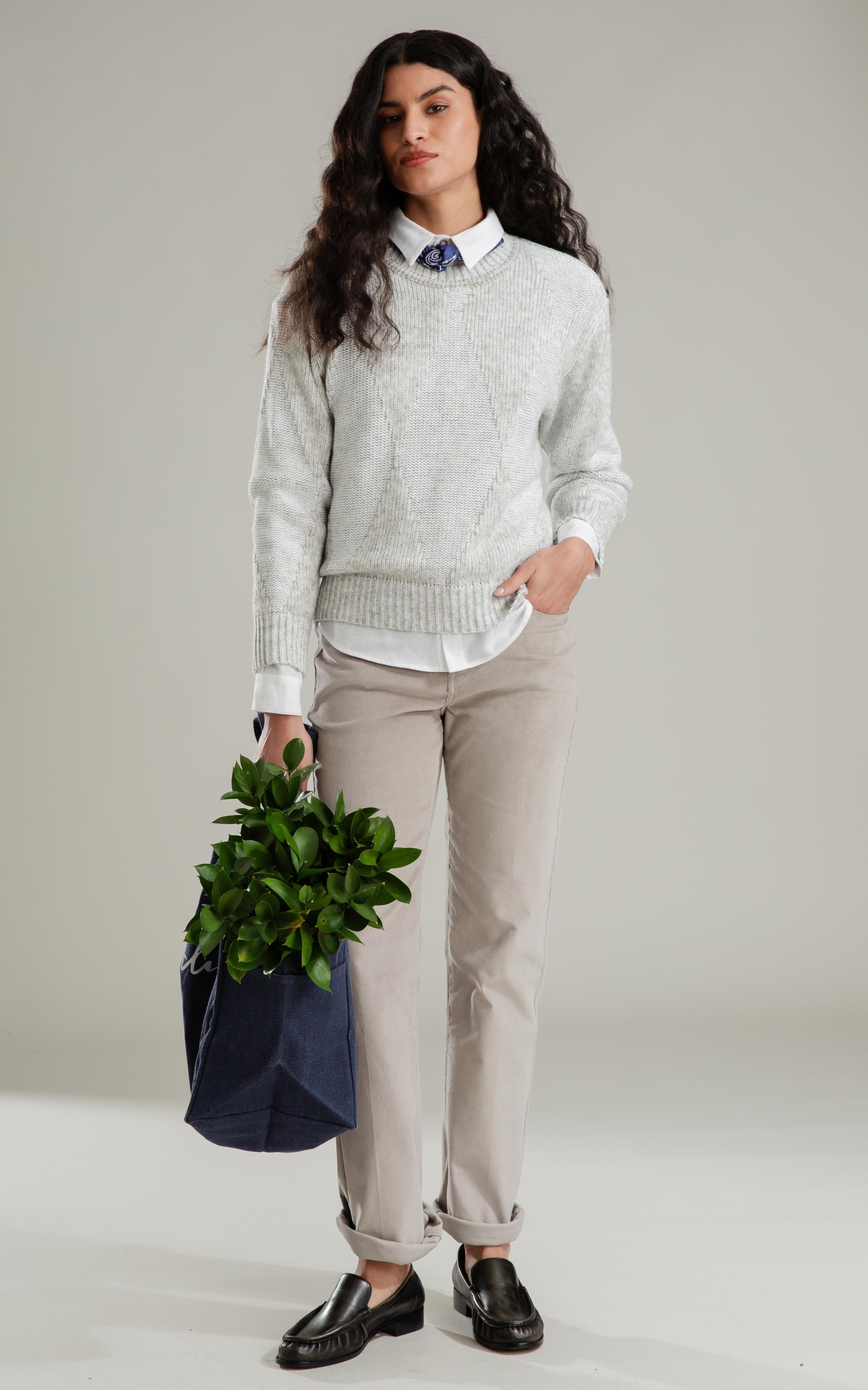 Tricot Sophie Gola Careca Ml Cinza Claro