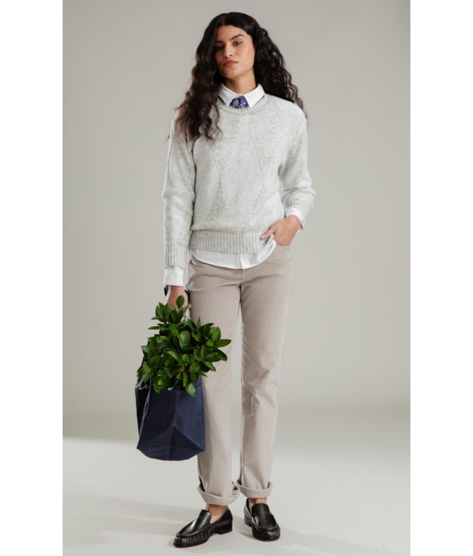 Tricot Sophie Gola Careca Ml Cinza Claro