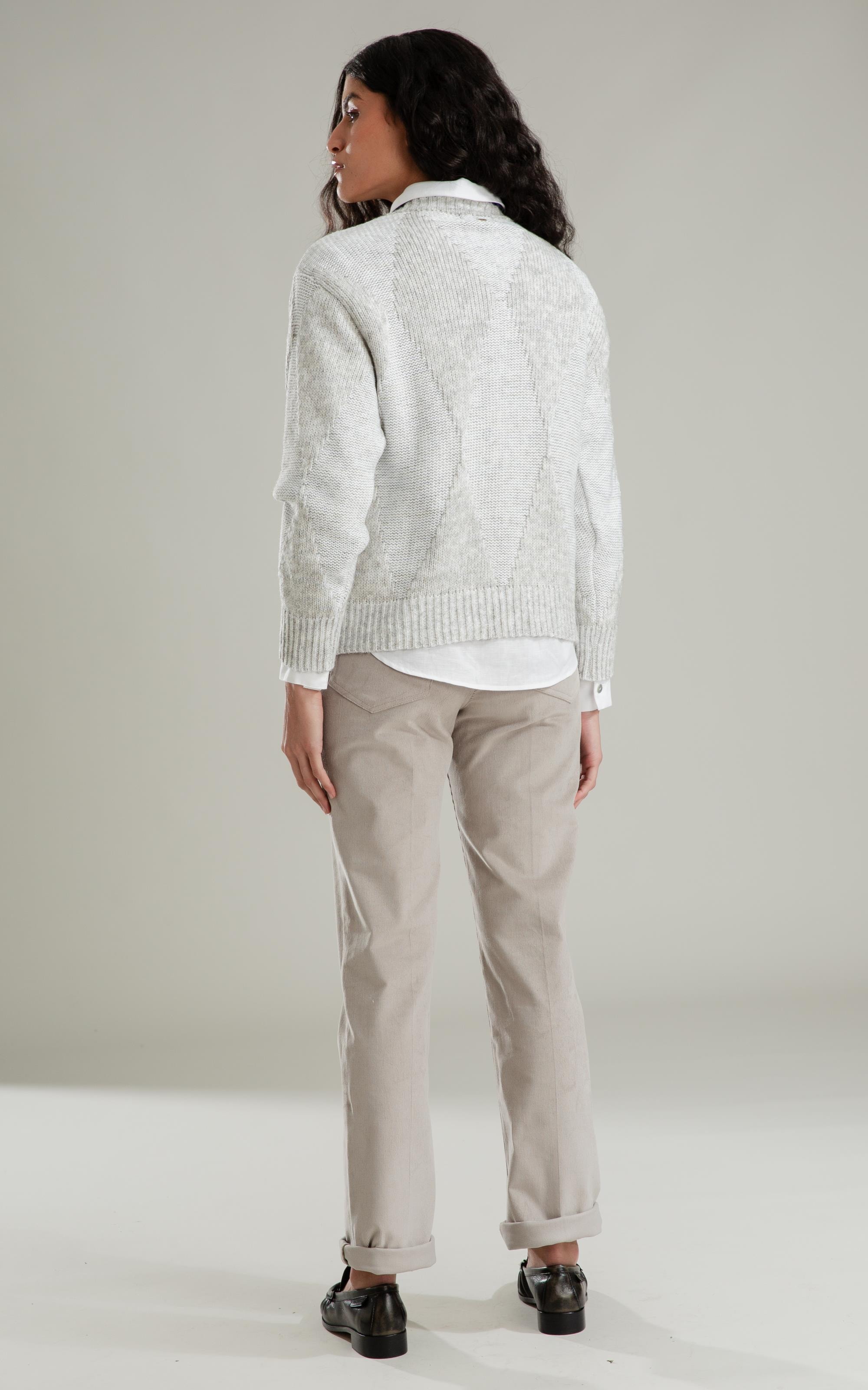 Tricot Sophie Gola Careca Ml Cinza Claro
