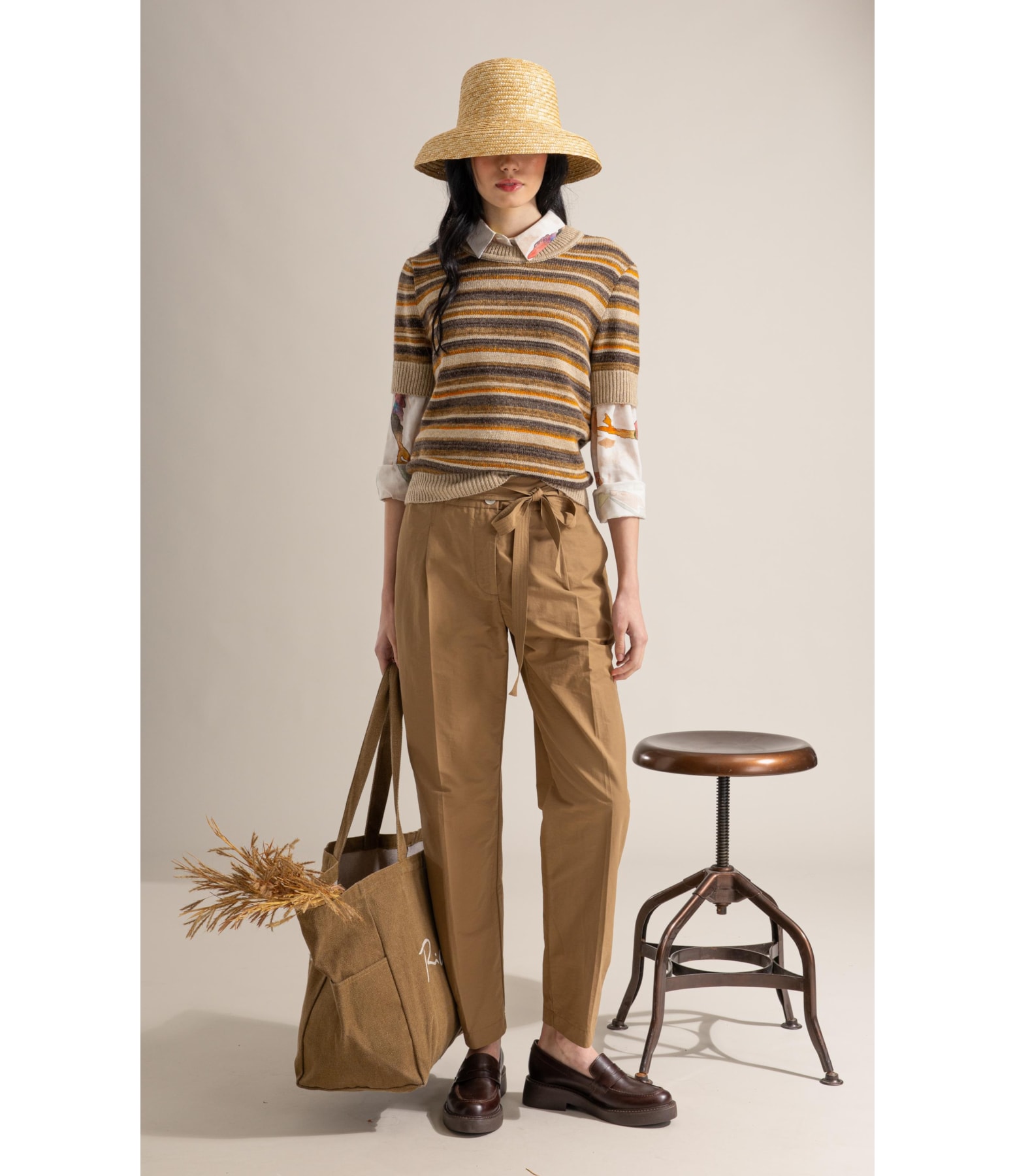 Tricot T-Shirt Alice Listrado Caramelo