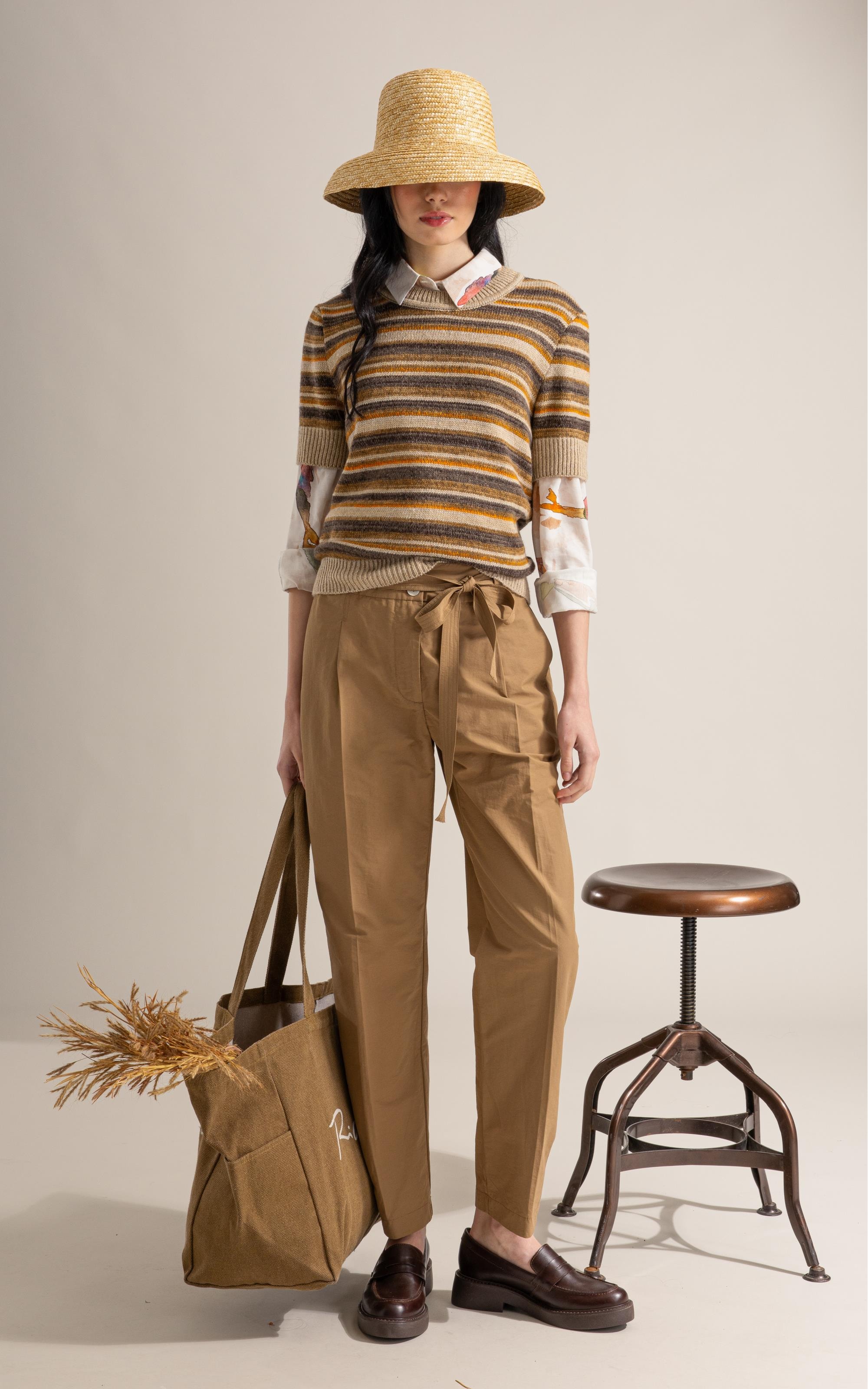 Tricot T-Shirt Alice Listrado Caramelo