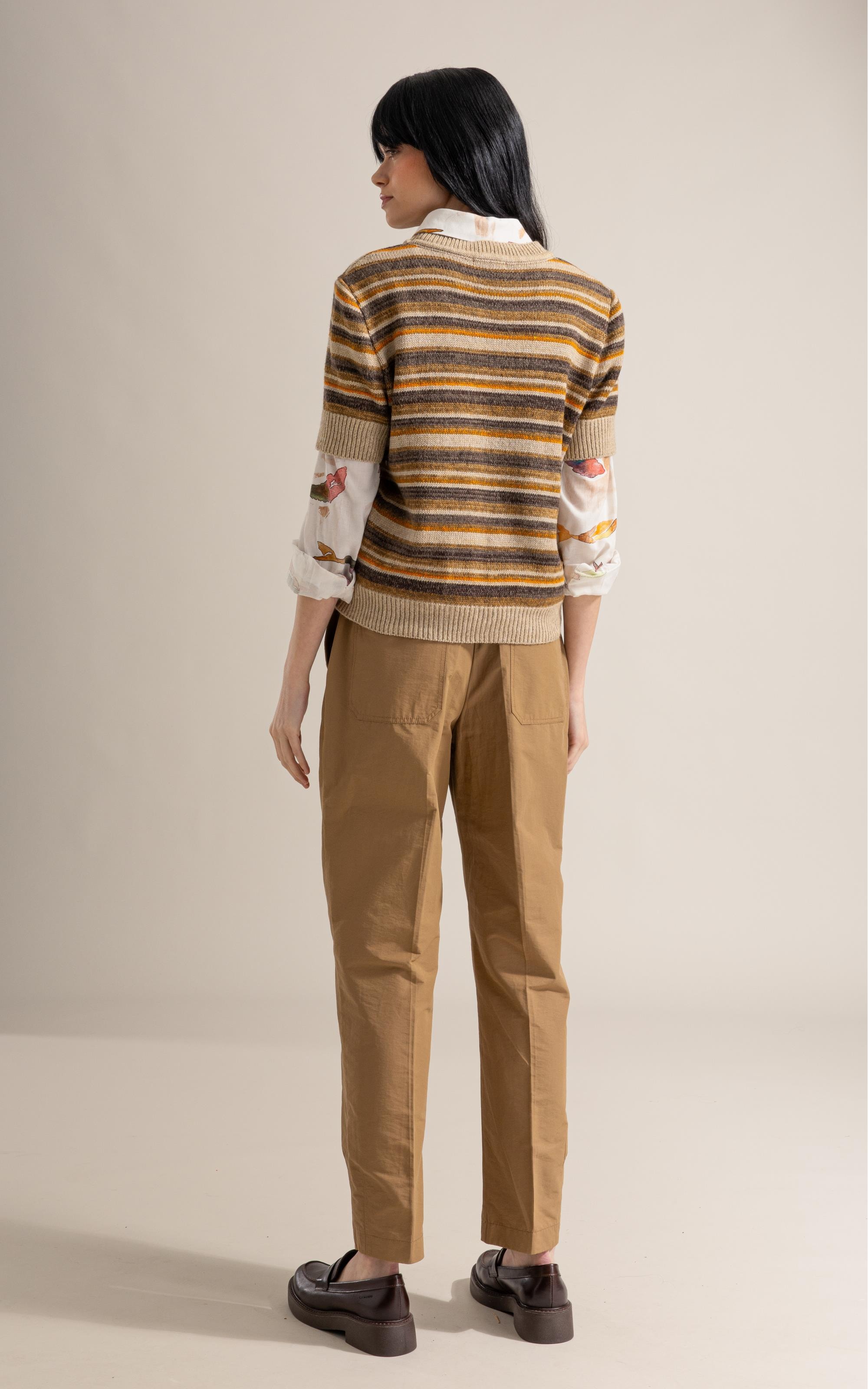 Tricot T-Shirt Alice Listrado Caramelo