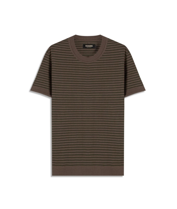 Tricot T-Shirt Assis Seridó Listrada Verde Militar