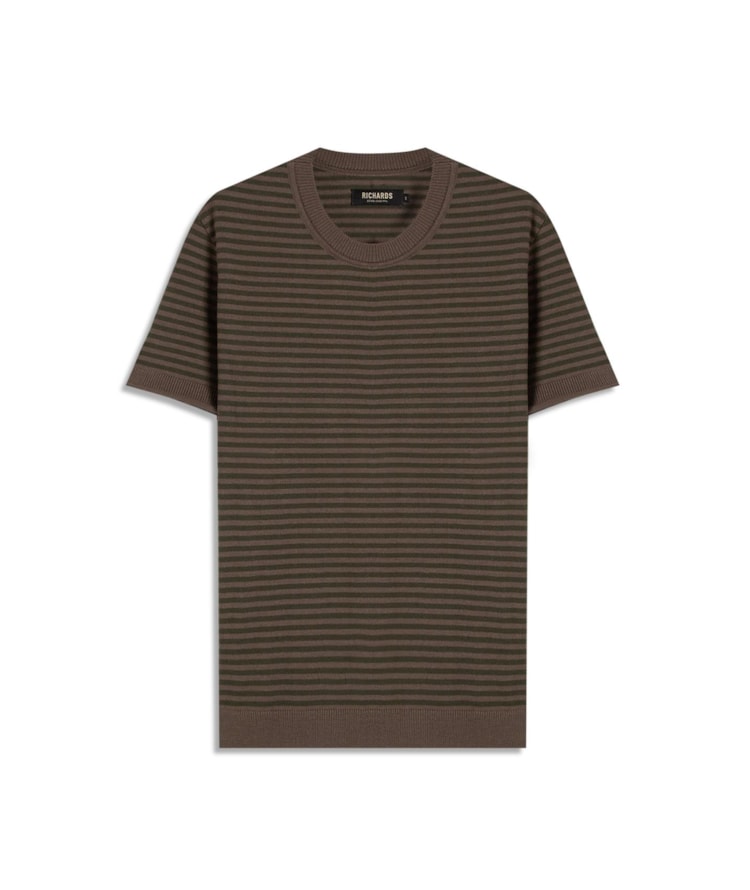 Tricot T-Shirt Assis Seridó Listrada Verde Militar