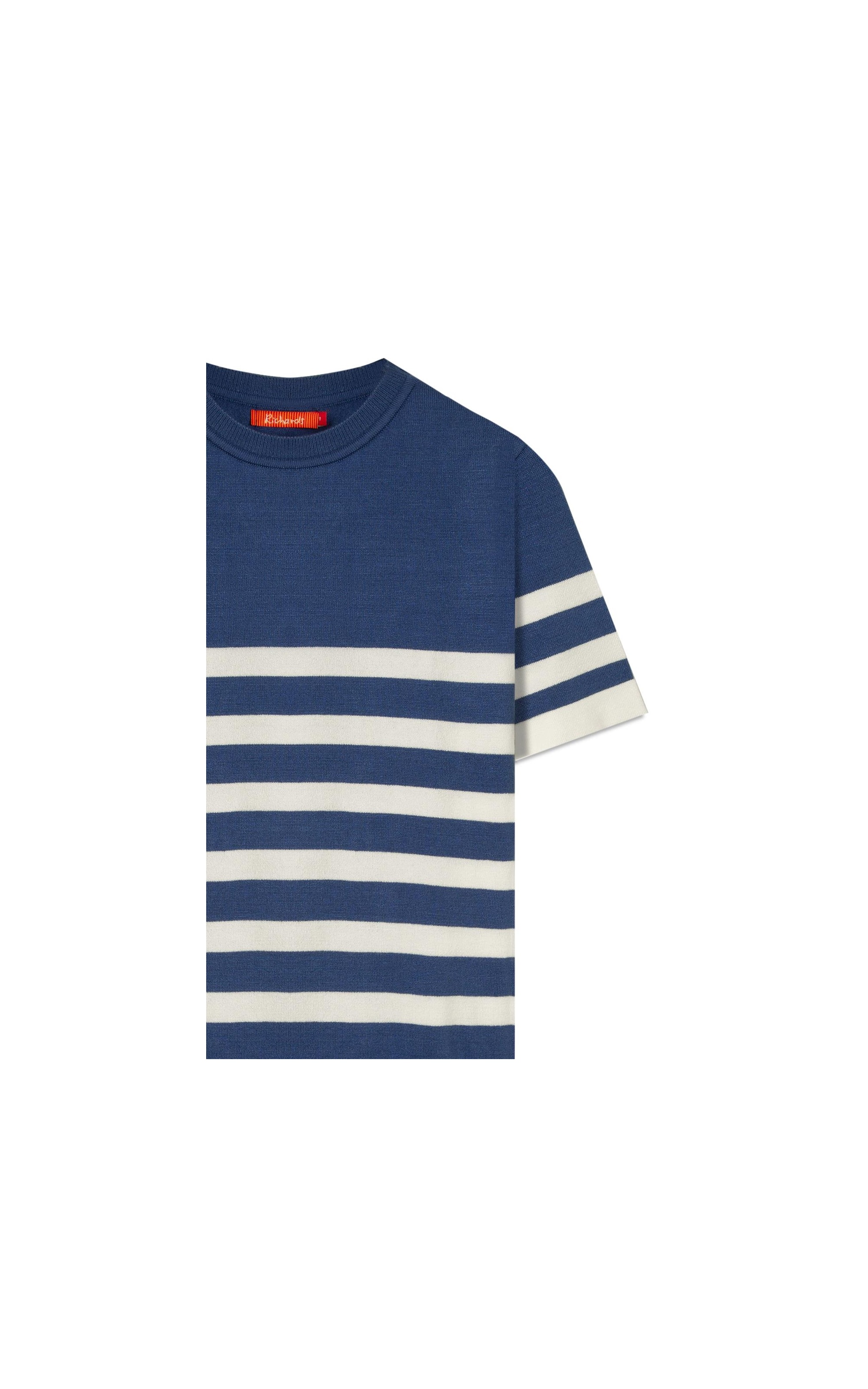 Tricot T-Shirt Aurea Listrado Azul Jeans