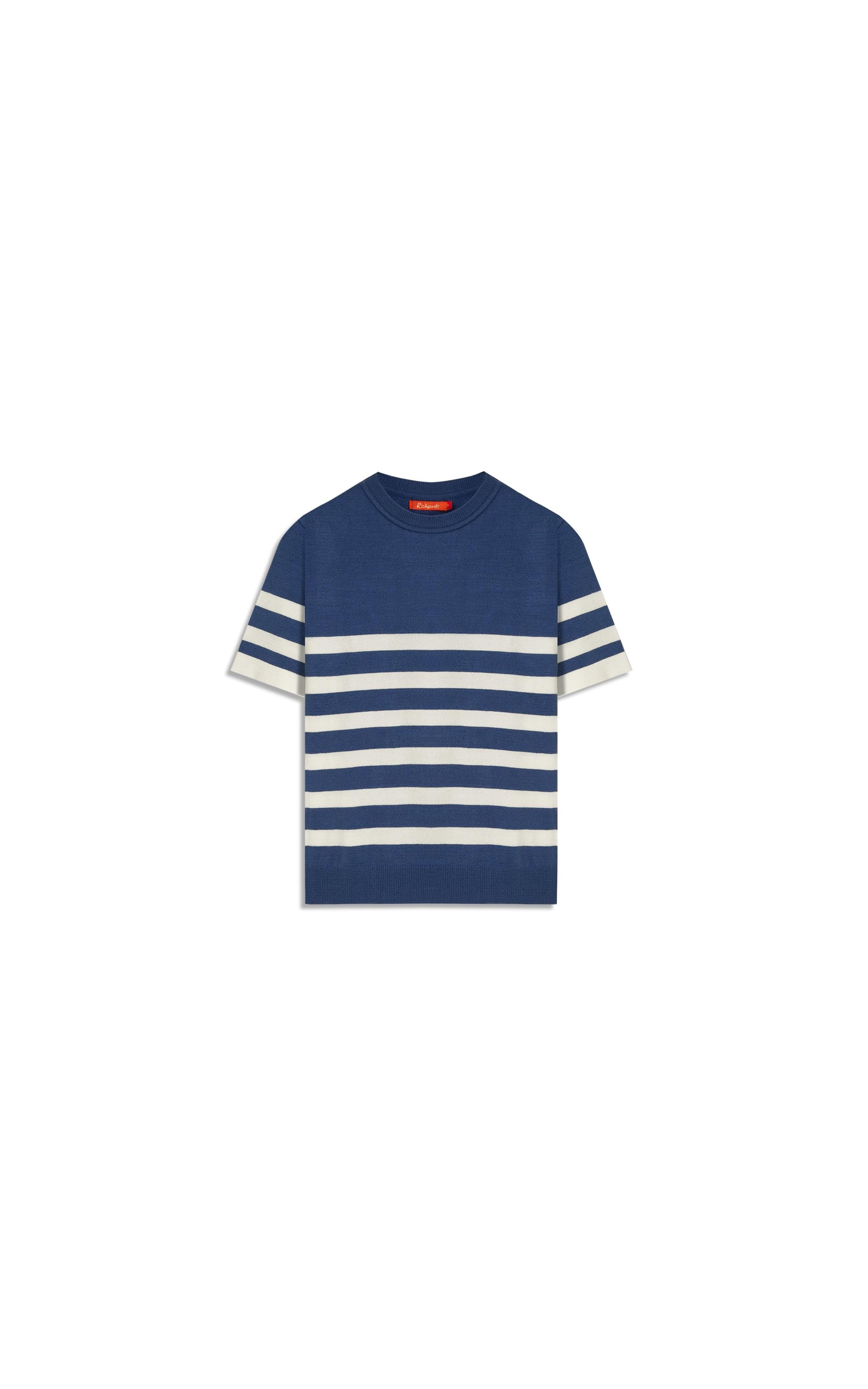 Tricot T-Shirt Aurea Listrado Azul Jeans