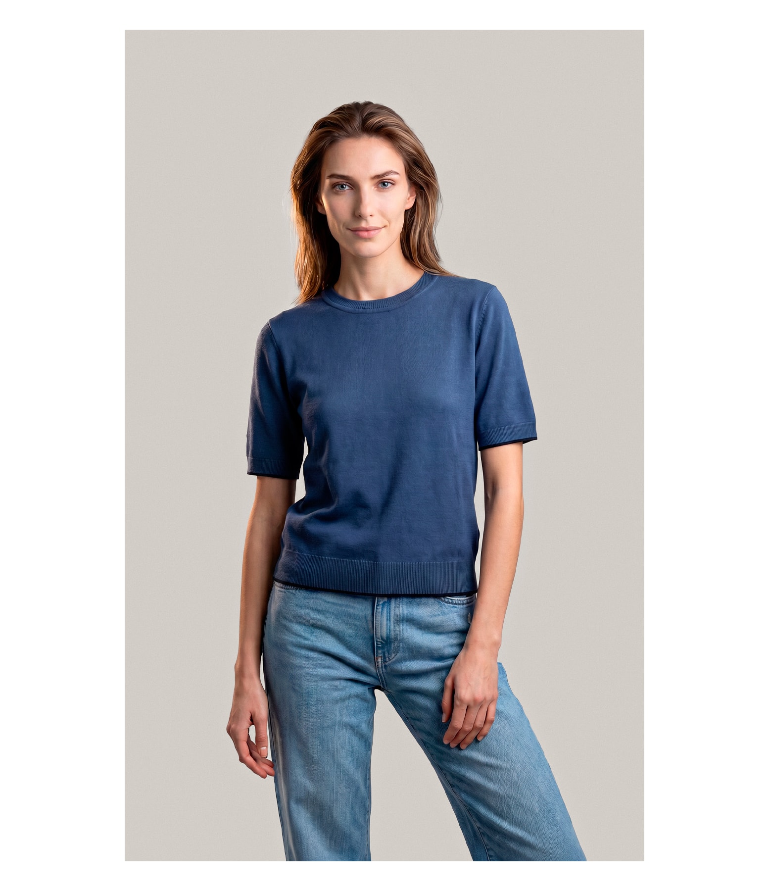 Tricot T-Shirt Beatrice Modal Azul Pervante