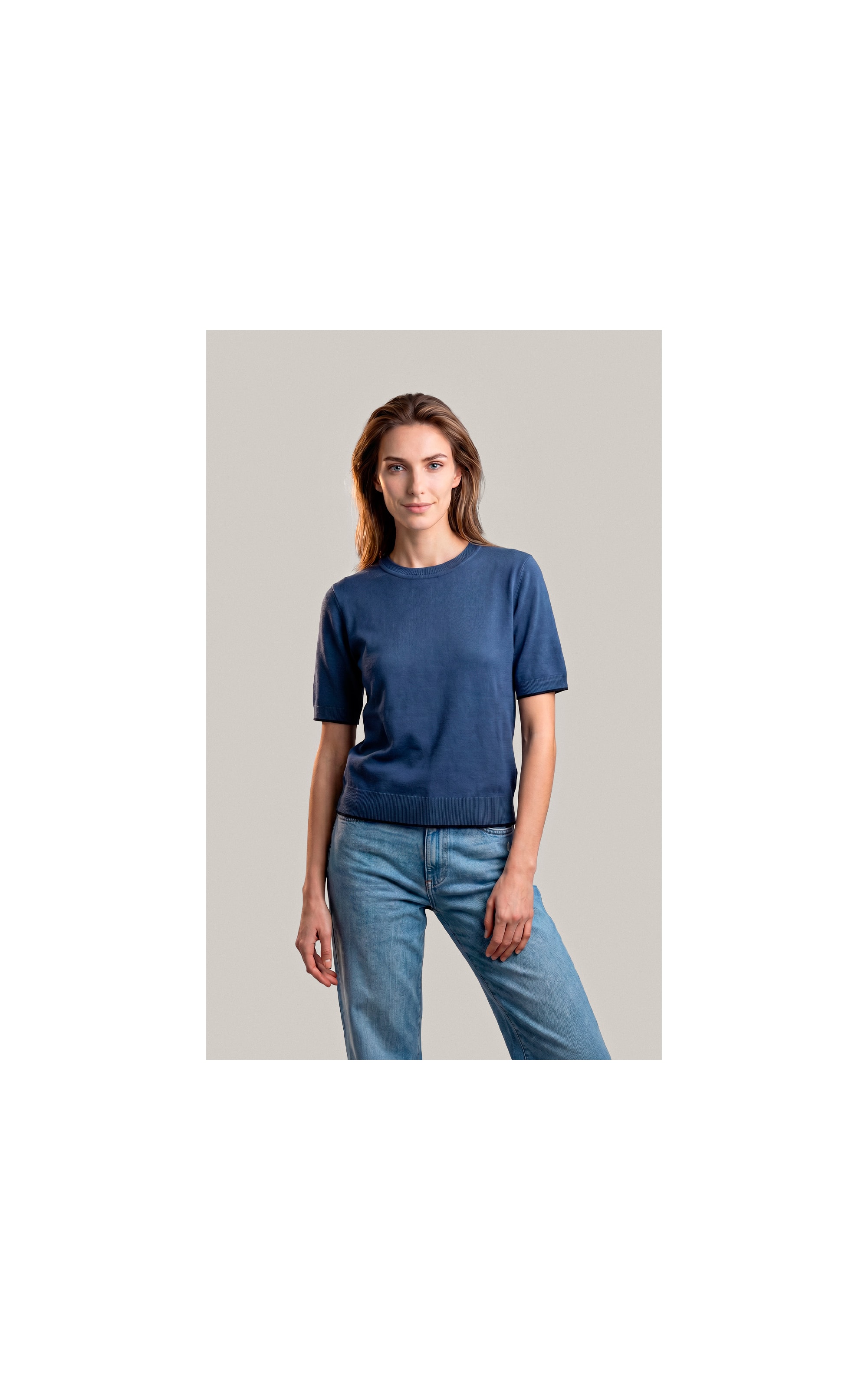 Tricot T-Shirt Beatrice Modal Azul Pervante