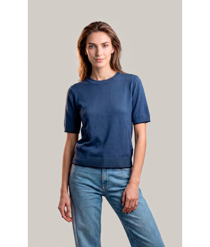 Tricot T-Shirt Beatrice Modal Azul Pervante
