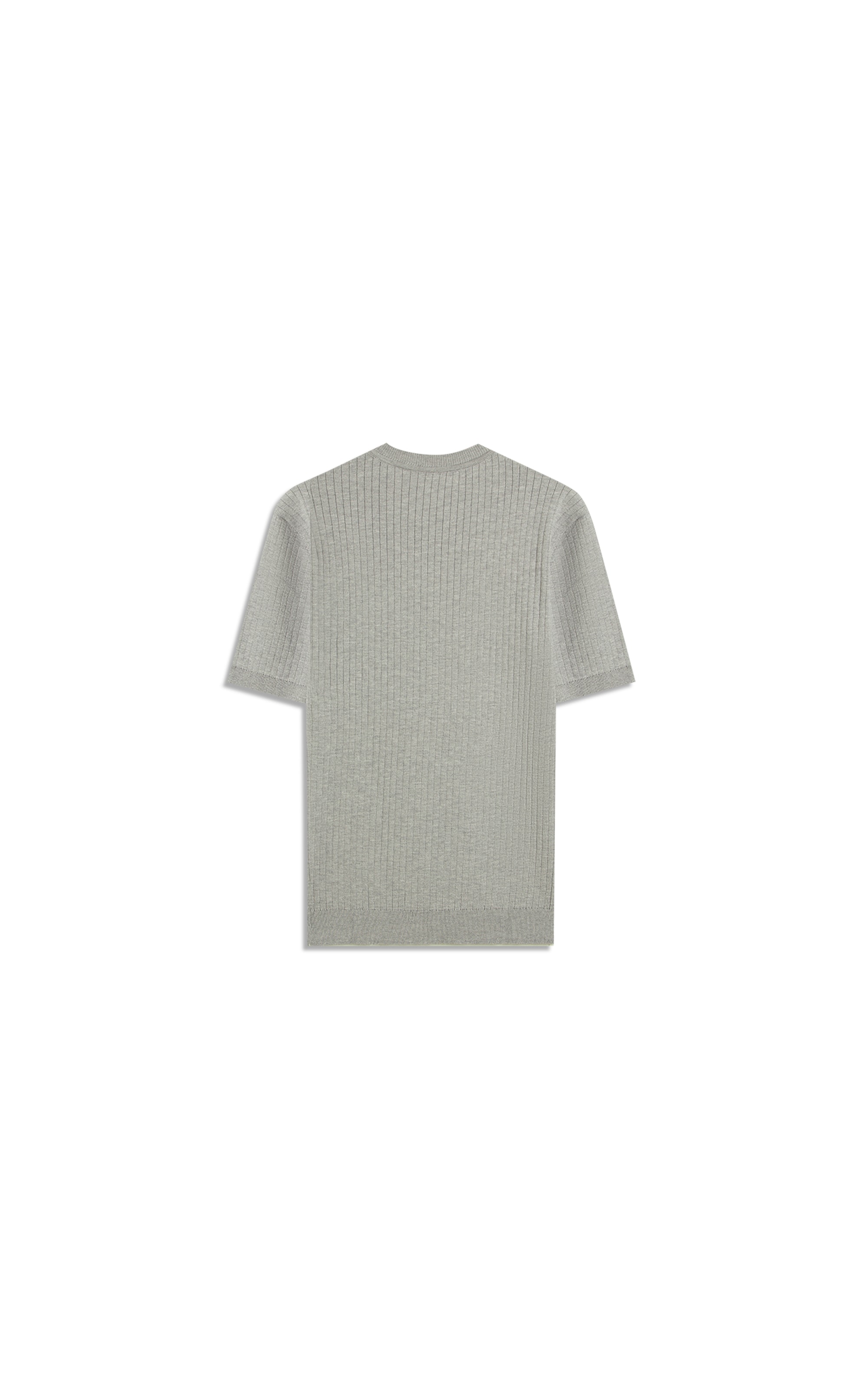 Tricot T-Shirt Cael Canelado Mc Cinza Claro