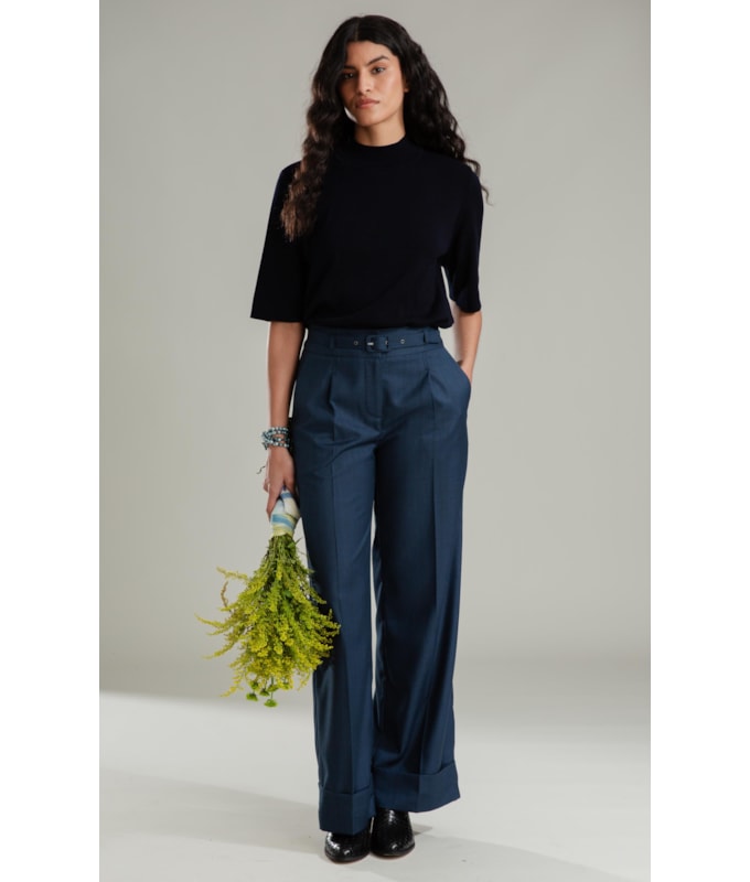 Tricot T-Shirt Eva Liso Dark Navy