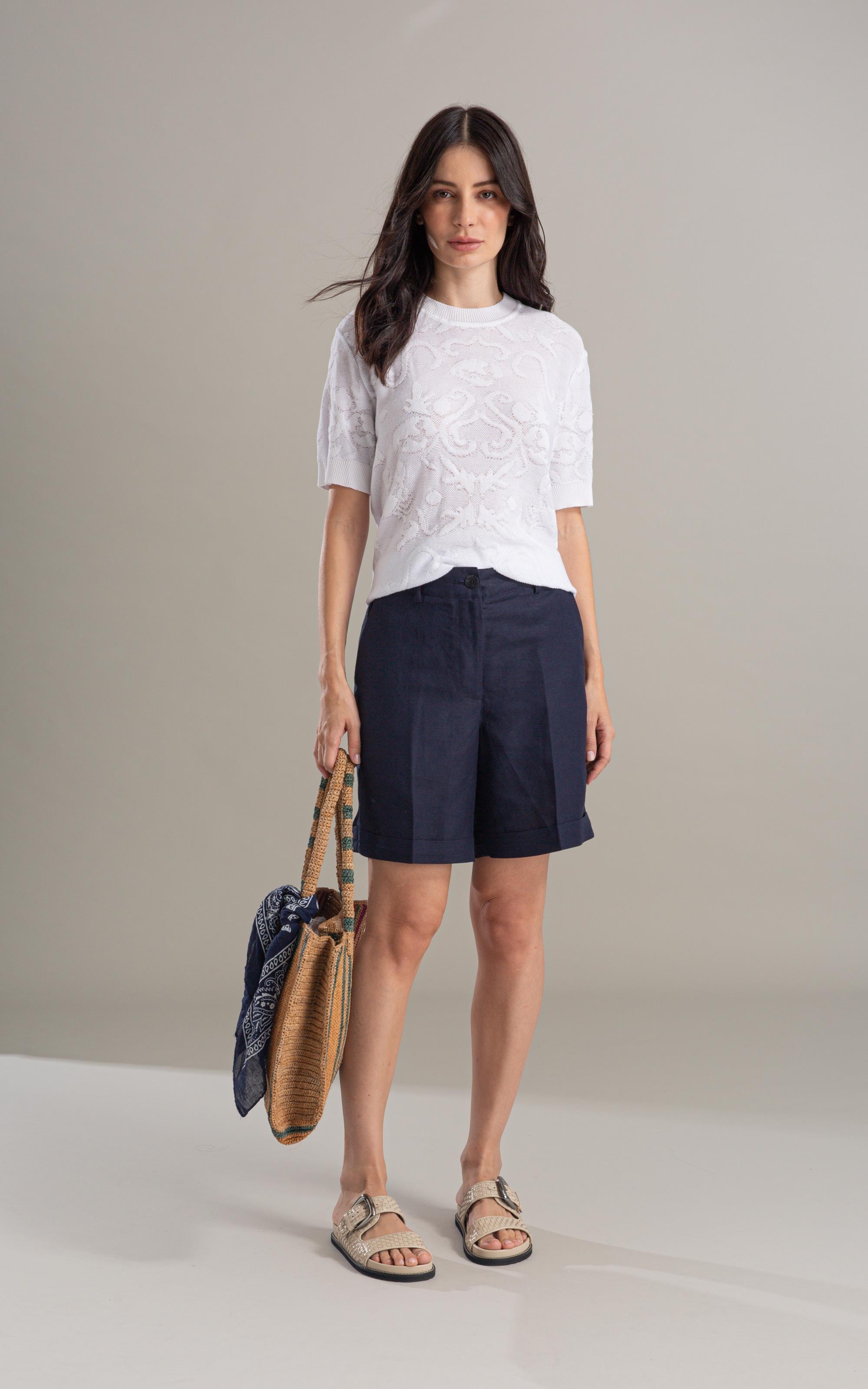 Tricot T-Shirt Giz Jacquard Branco