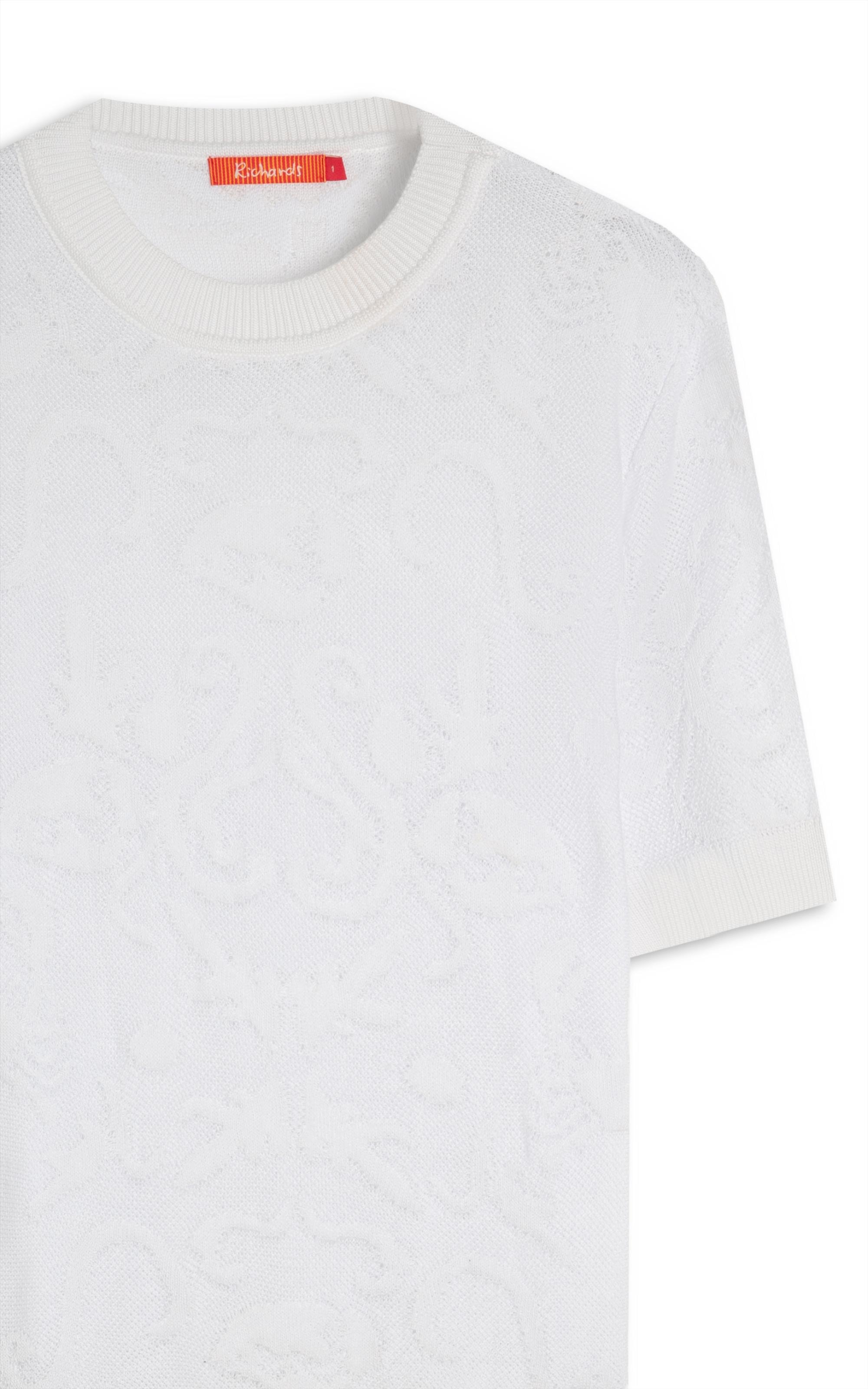 Tricot T-Shirt Giz Jacquard Branco