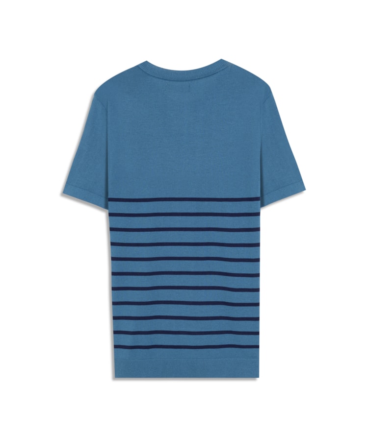 Tricot T-Shirt Icaro Mm Listrado Azul Jeans