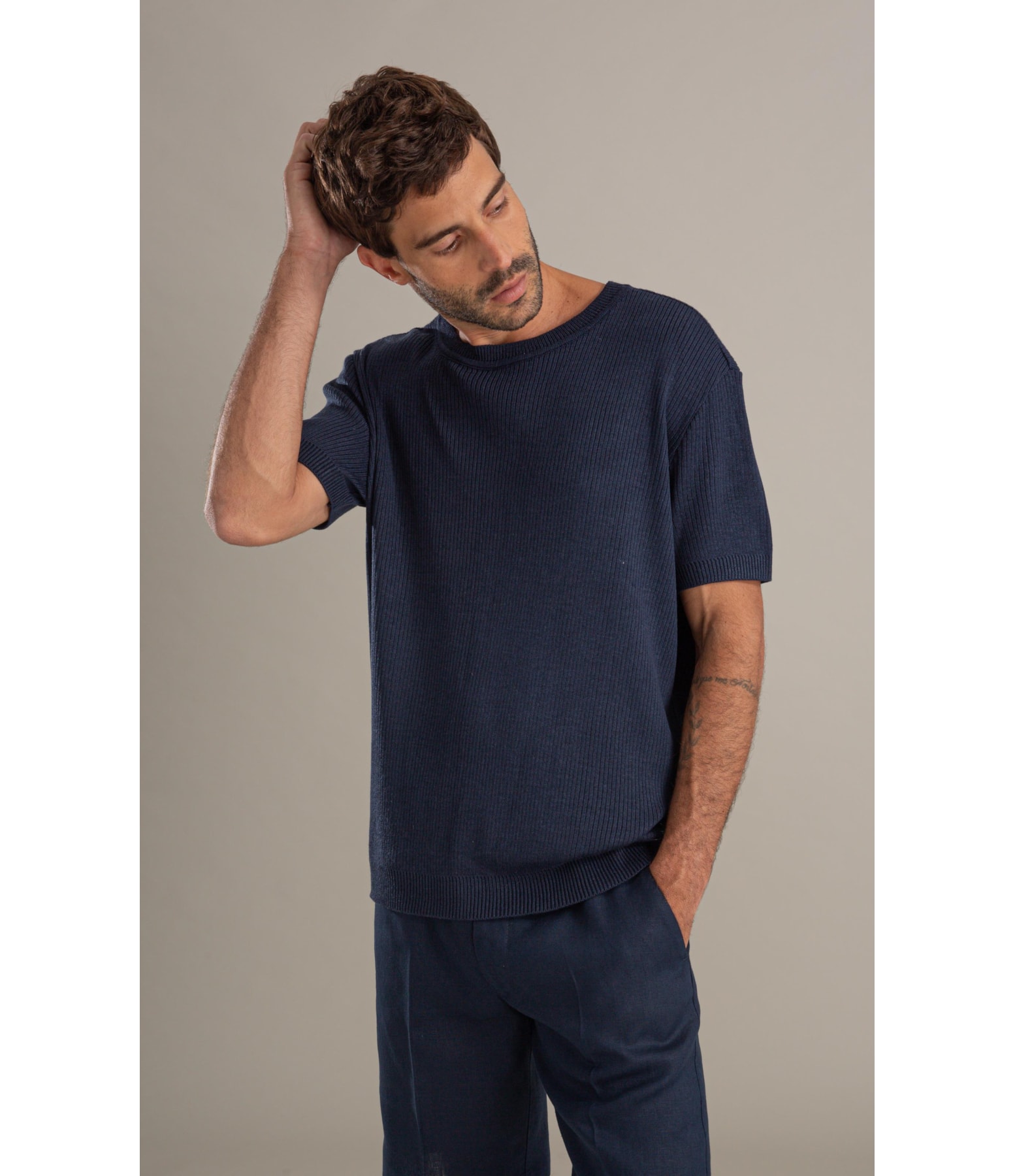 Tricot T-Shirt John Mescla Mc Dark Navy