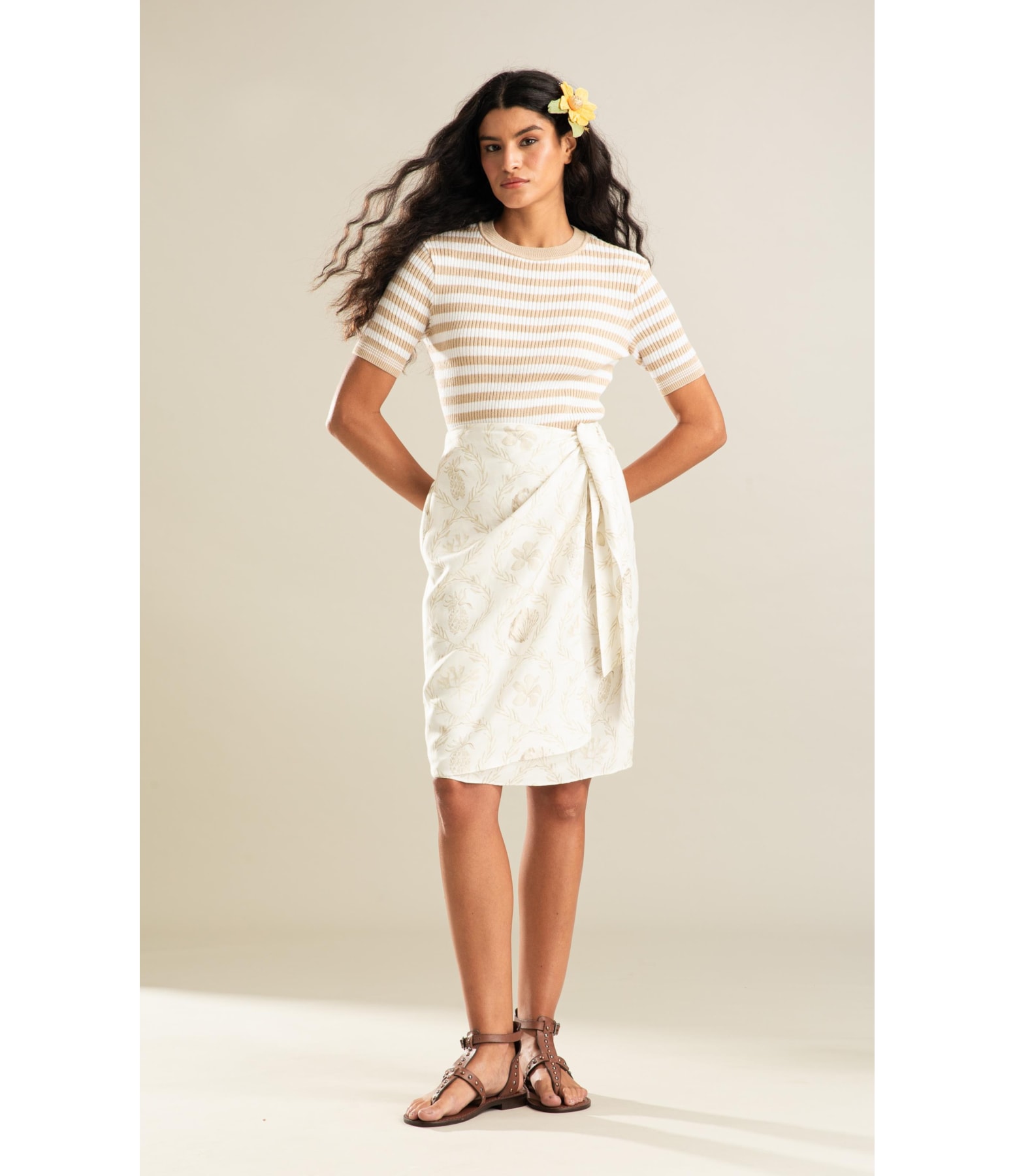 Tricot T-Shirt Lila Listrado Natural