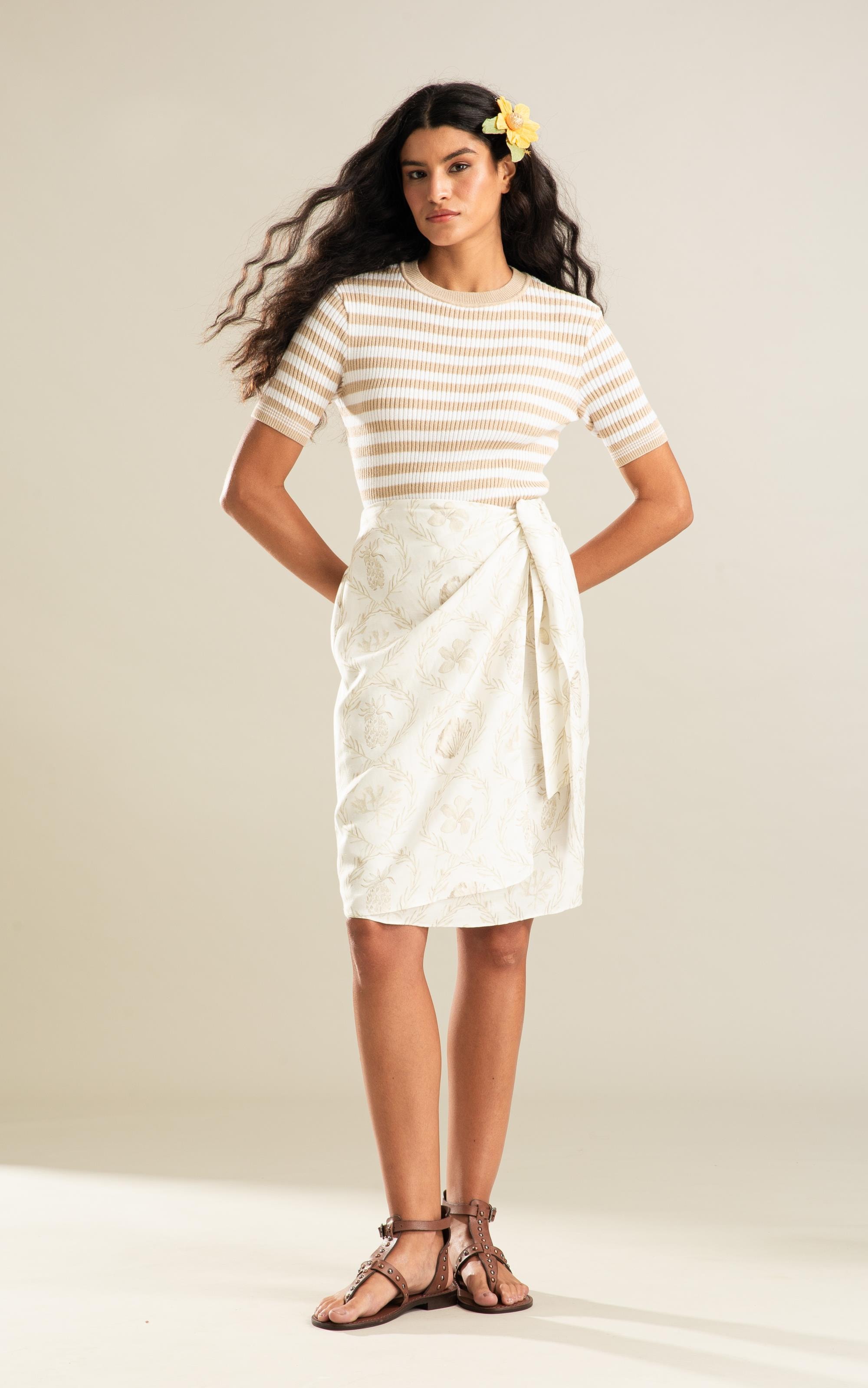 Tricot T-Shirt Lila Listrado Natural