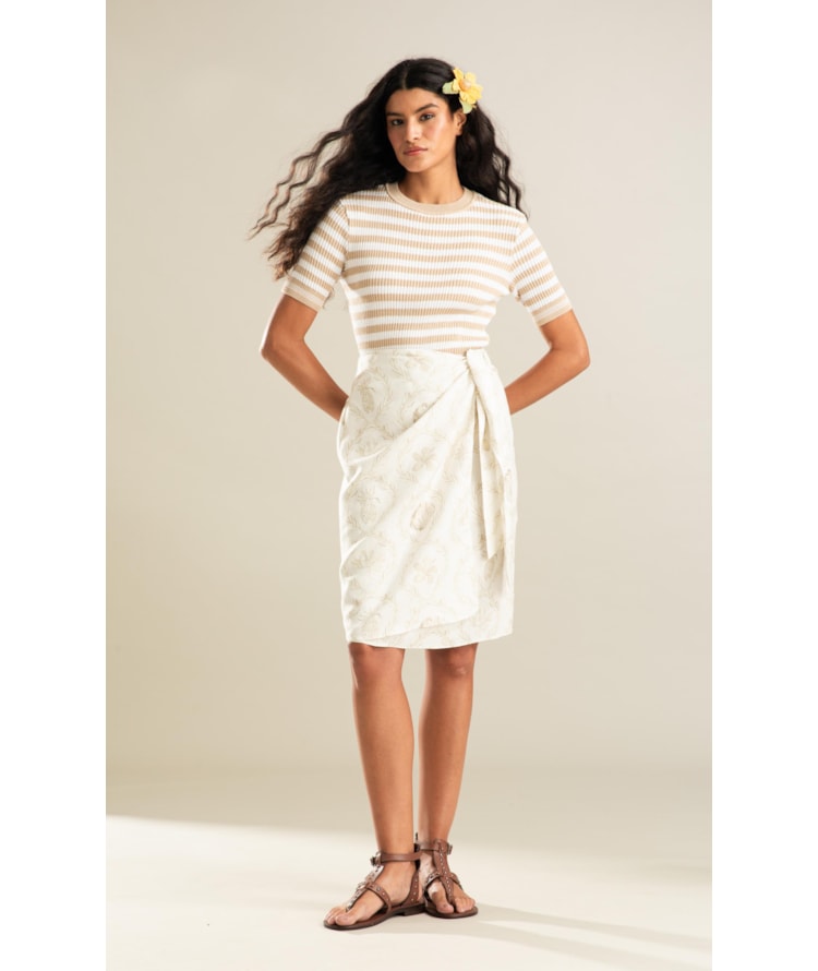 Tricot T-Shirt Lila Listrado Natural