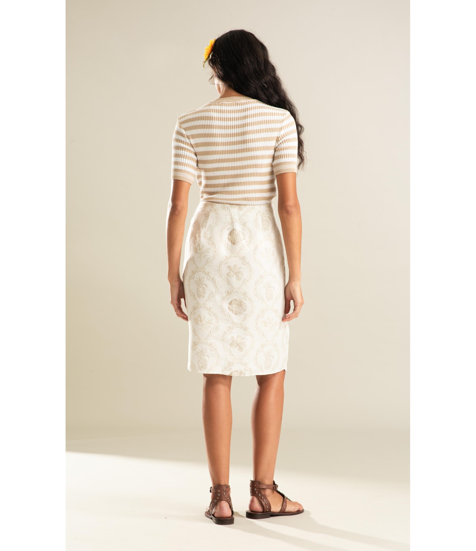 Tricot T-Shirt Lila Listrado Natural