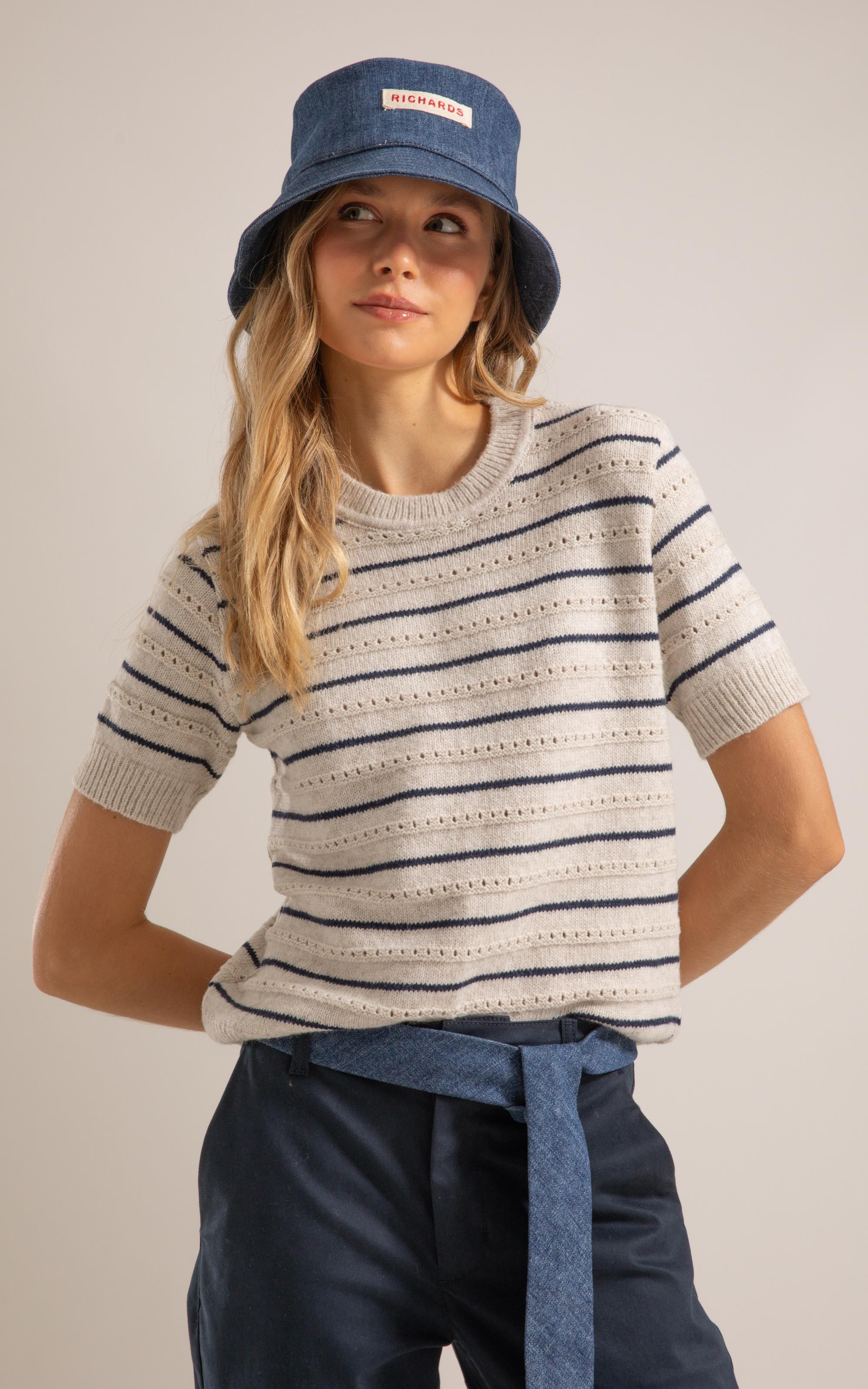 Tricot T-Shirt Lina Listrado Natural