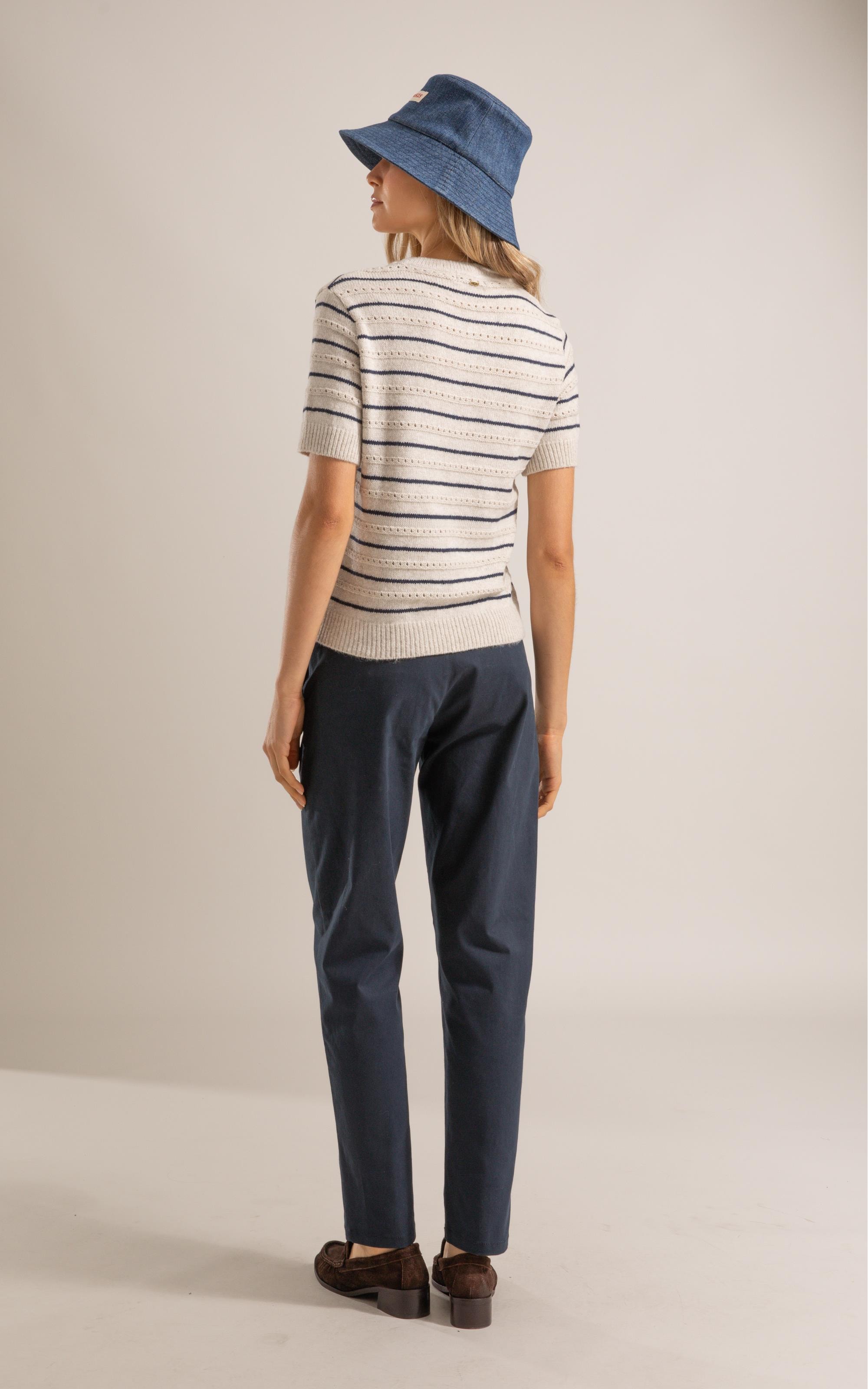 Tricot T-Shirt Lina Listrado Natural