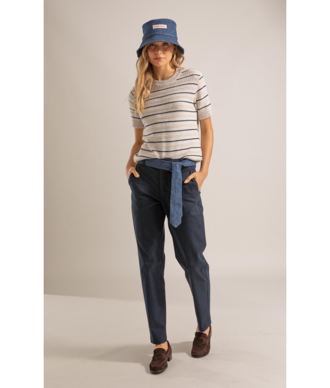Tricot T-Shirt Lina Listrado Natural
