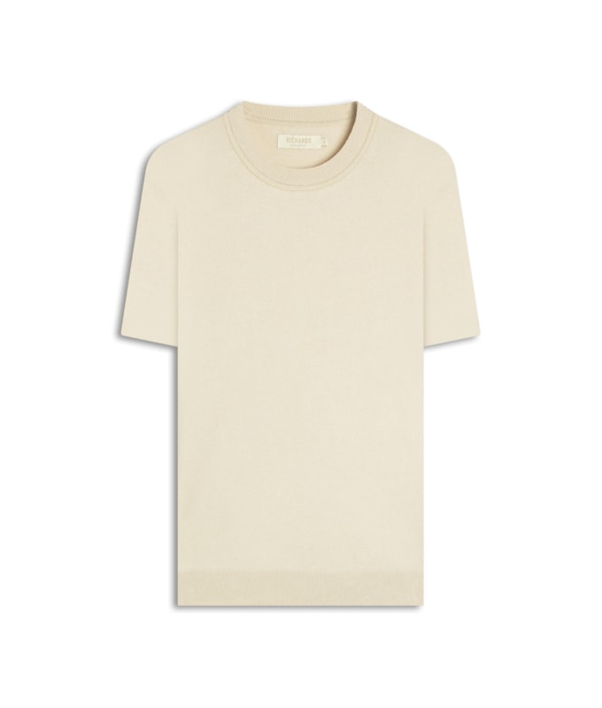 Tricot T-Shirt Mael Modal Liso Mc Areia