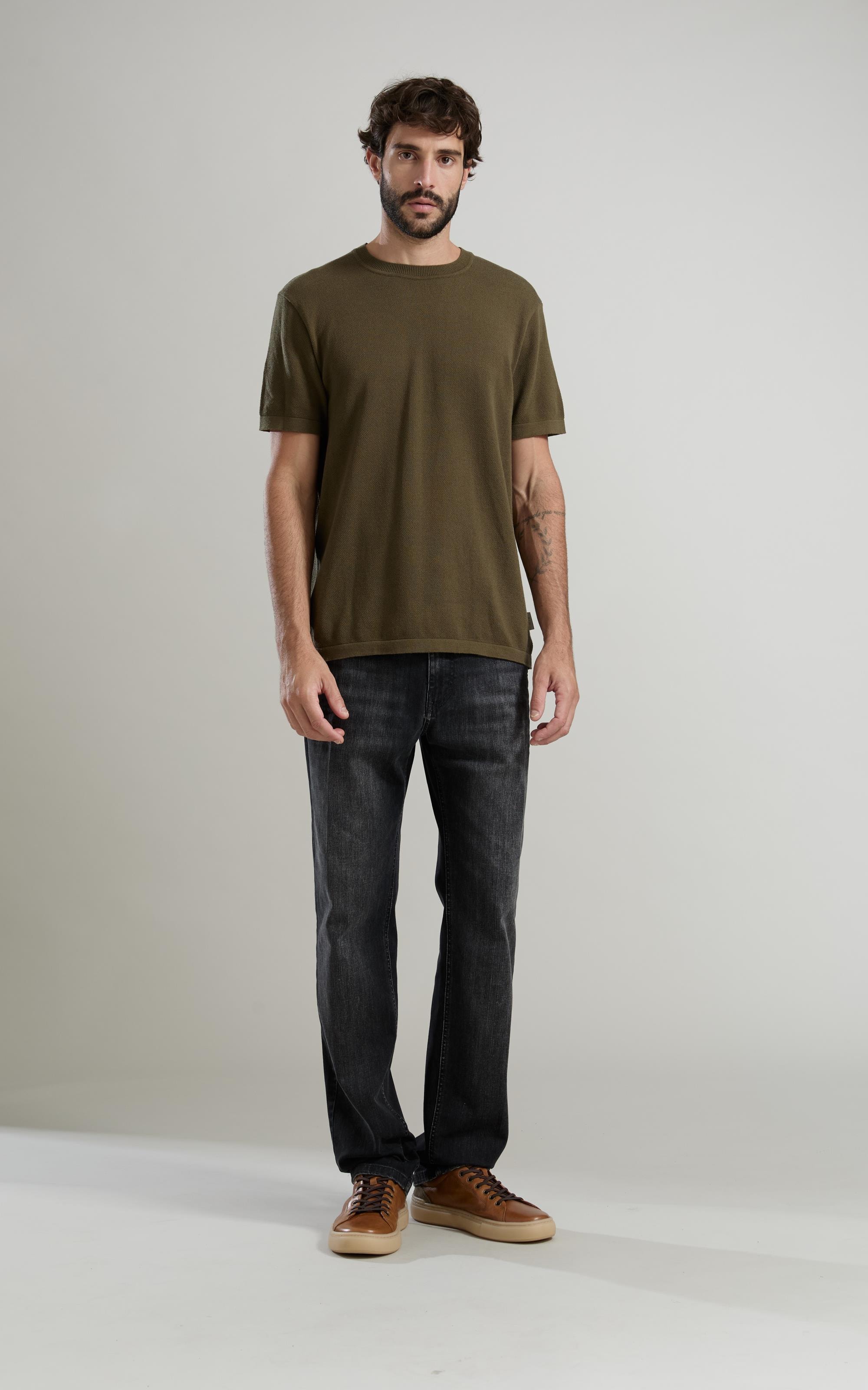 Tricot  T-Shirt Piquet Pbt Mc Verde Militar