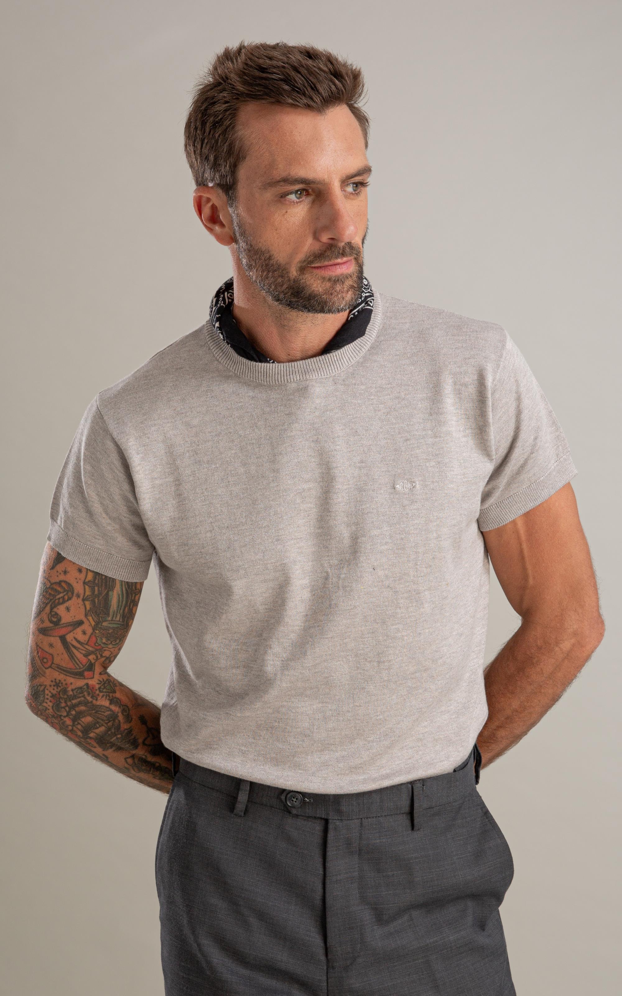 Tricot T-Shirt Rui Basic Cinza Claro