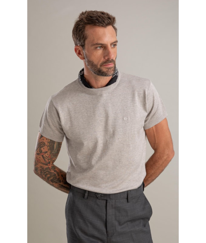 Tricot T-Shirt Rui Basic Cinza Claro