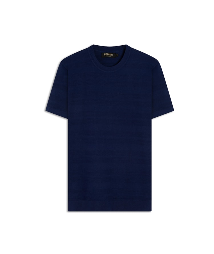 Tricot T-Shirt Textura Listrado Techno m Dark Navy