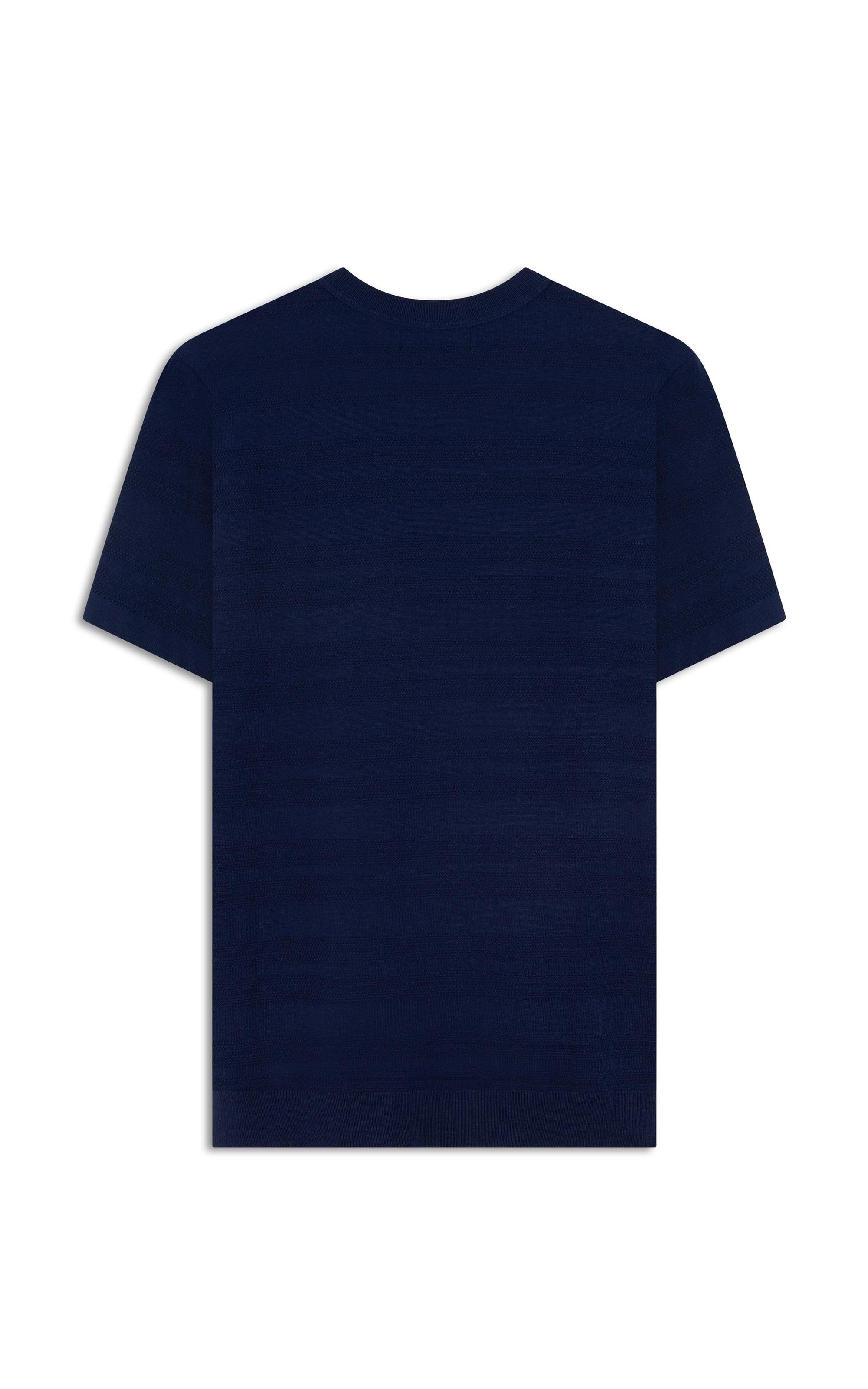 Tricot T-Shirt Textura Listrado Techno m Dark Navy