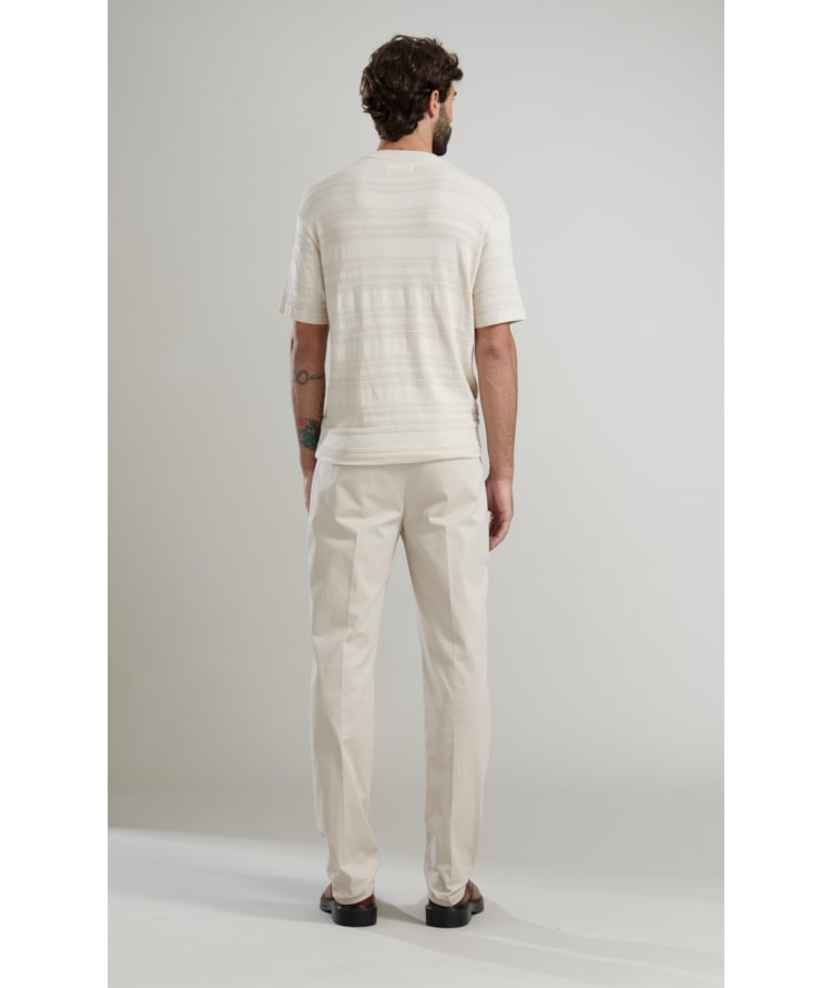 Tricot T-Shirt Textura Listrado Techno m Off White