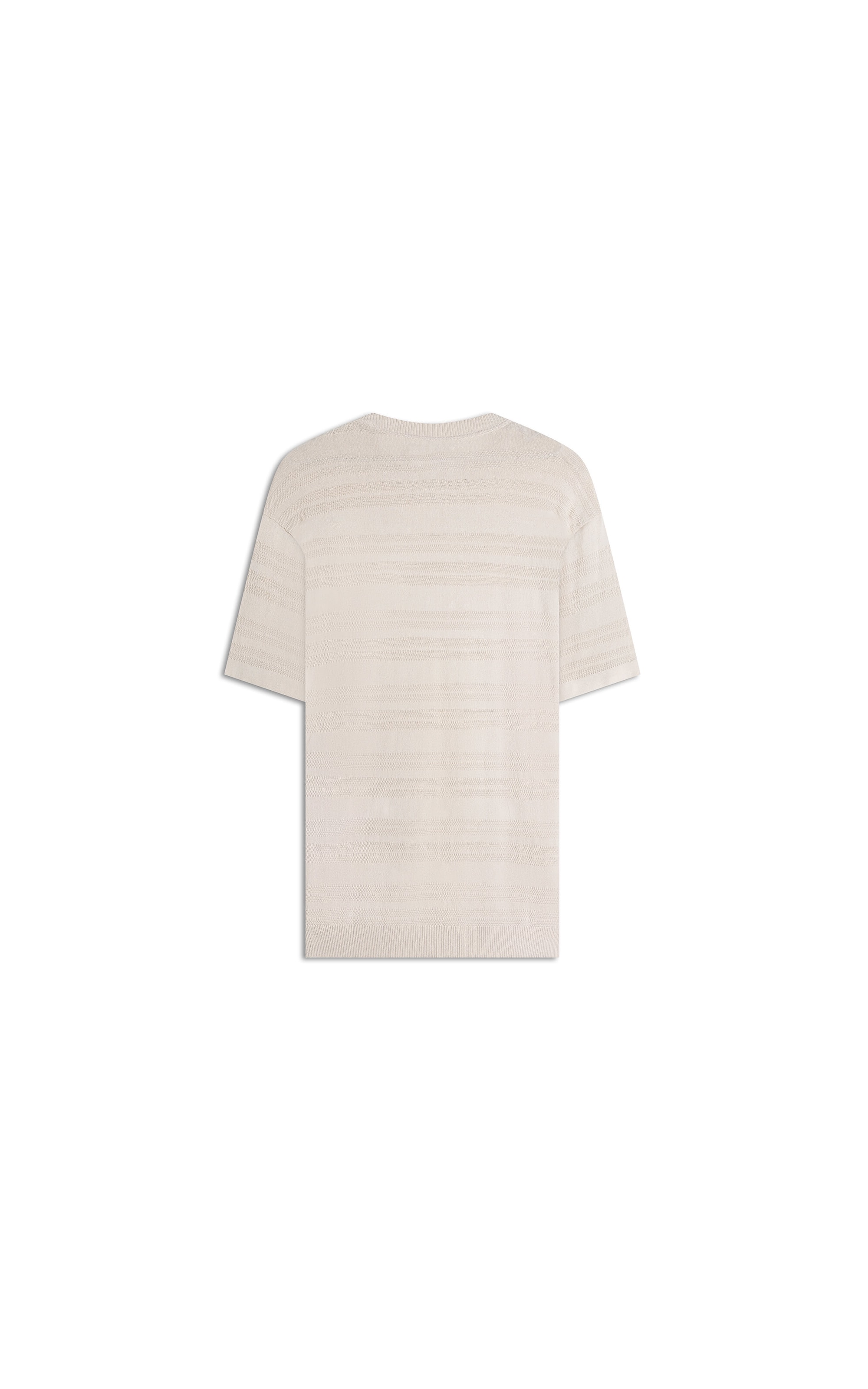 Tricot T-Shirt Textura Listrado Techno m Off White