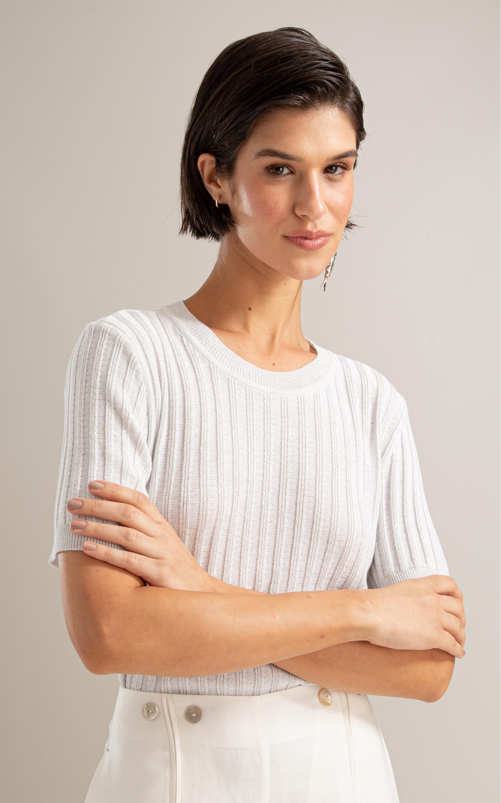 Tricot T-Shirt Yani Shine Branco