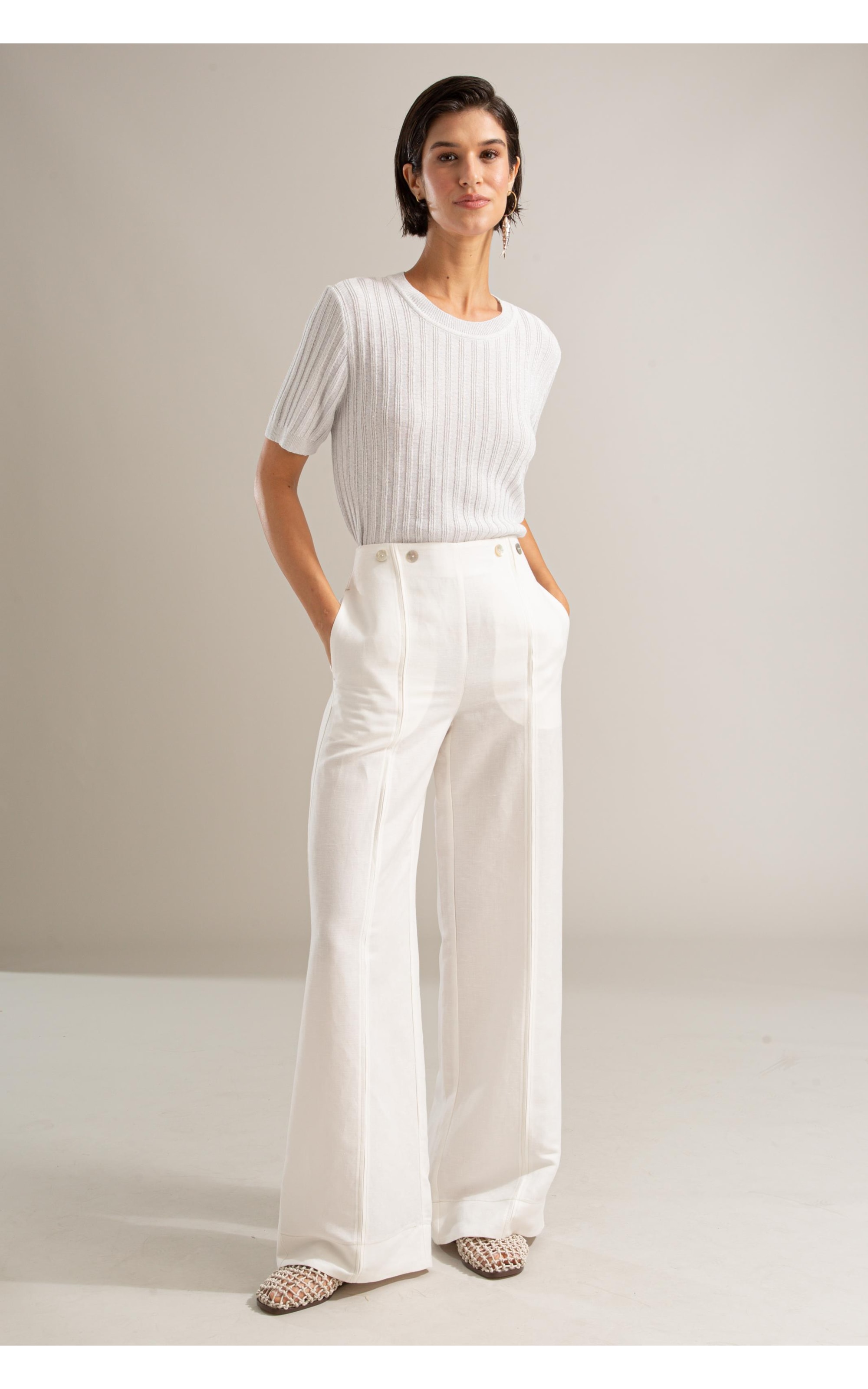 Tricot T-Shirt Yani Shine Branco