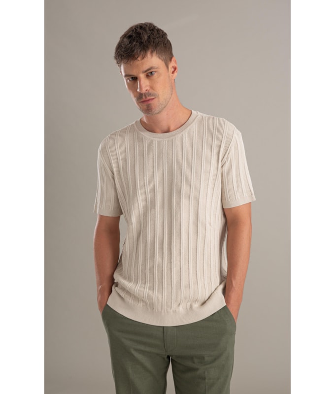 Tricot T-Shirt Zeca Textura Mc Areia