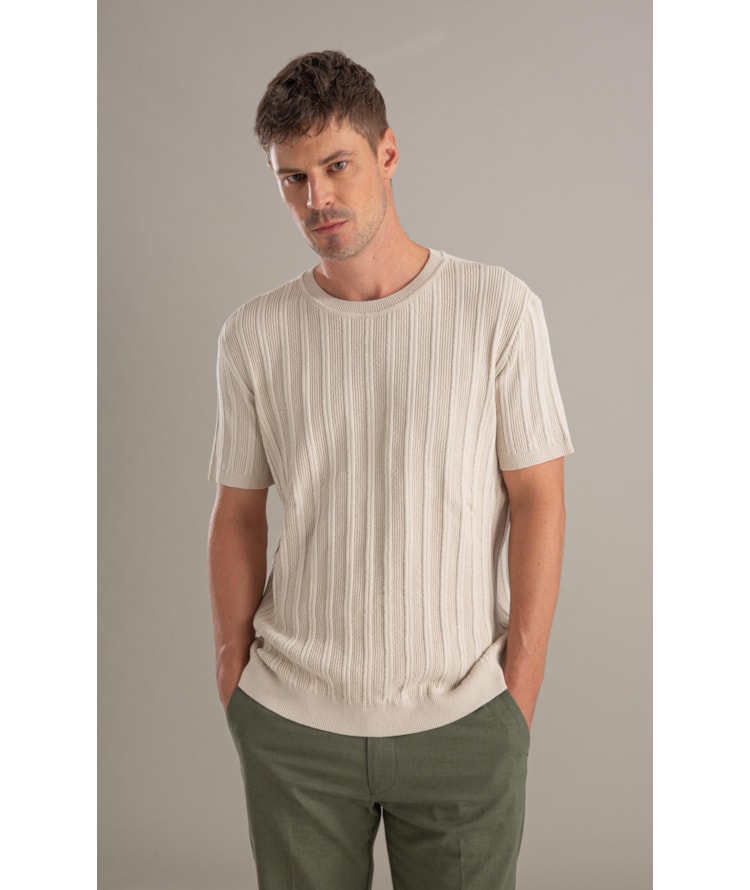 Tricot T-Shirt Zeca Textura Mc Areia
