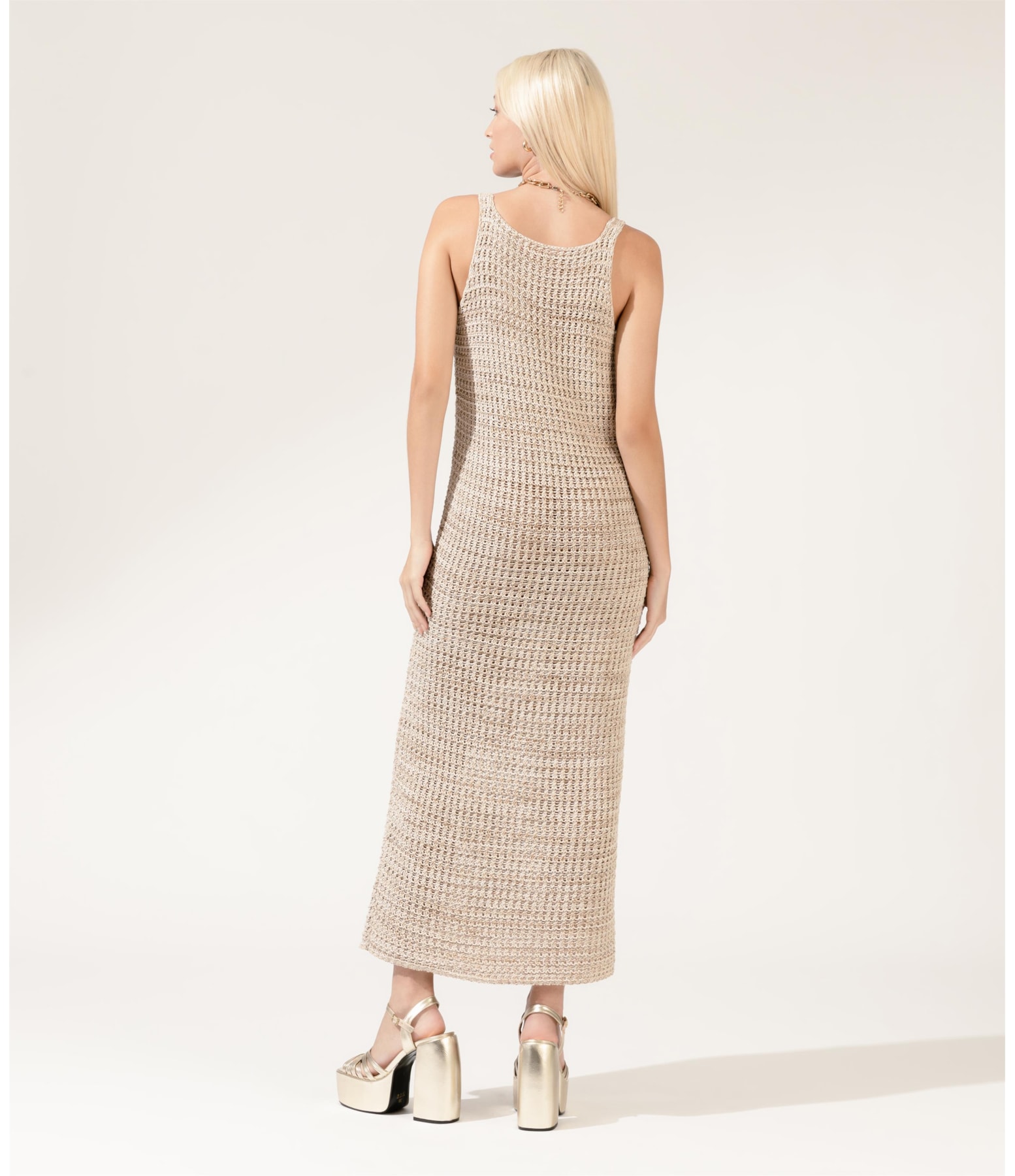 Tricot Vestido Flora Multico Natural