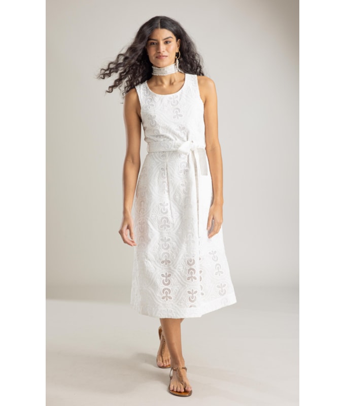 Vestido Aime Bordado Off White