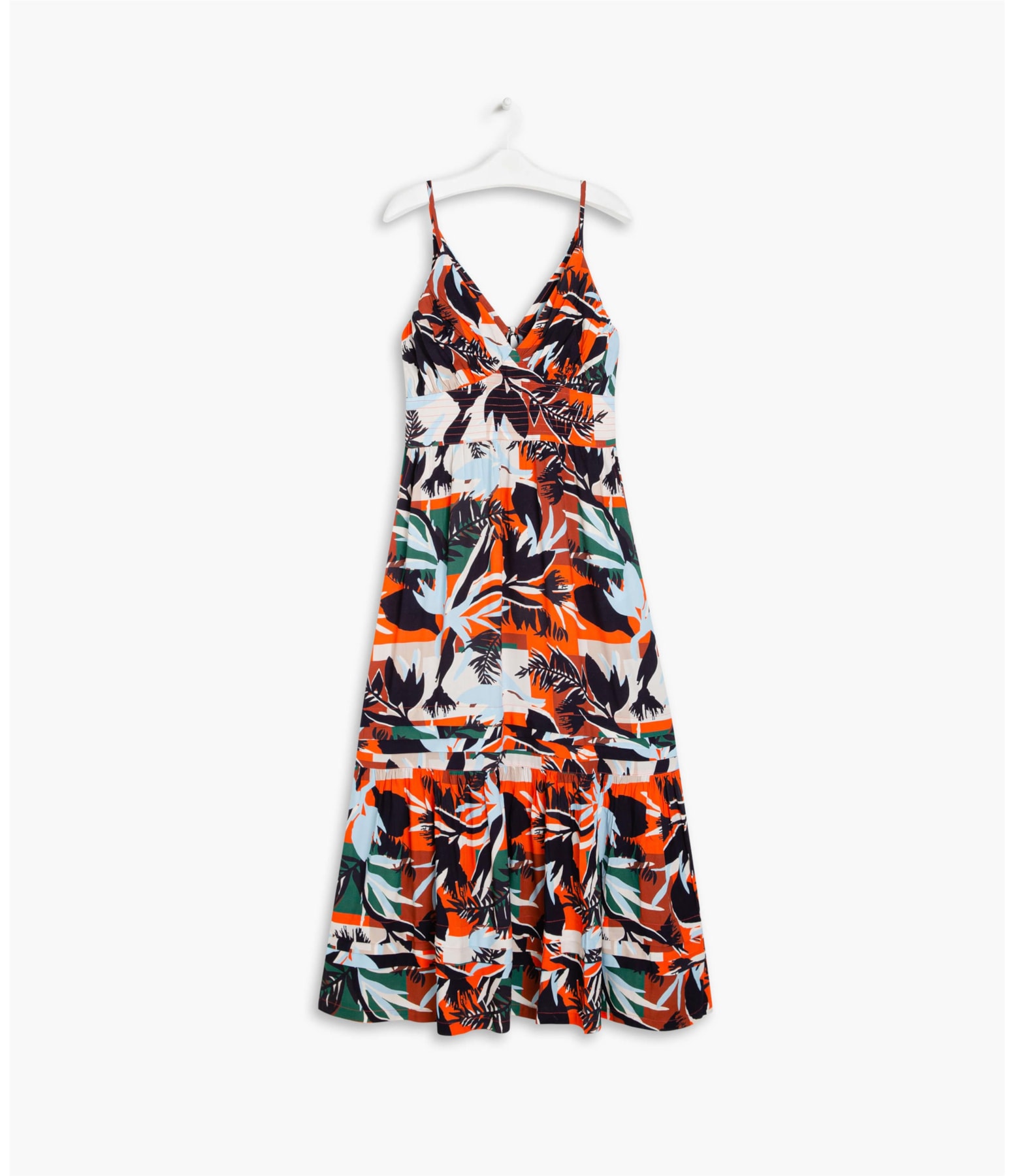 Vestido Alice Algodao Est Folhagem Abobora